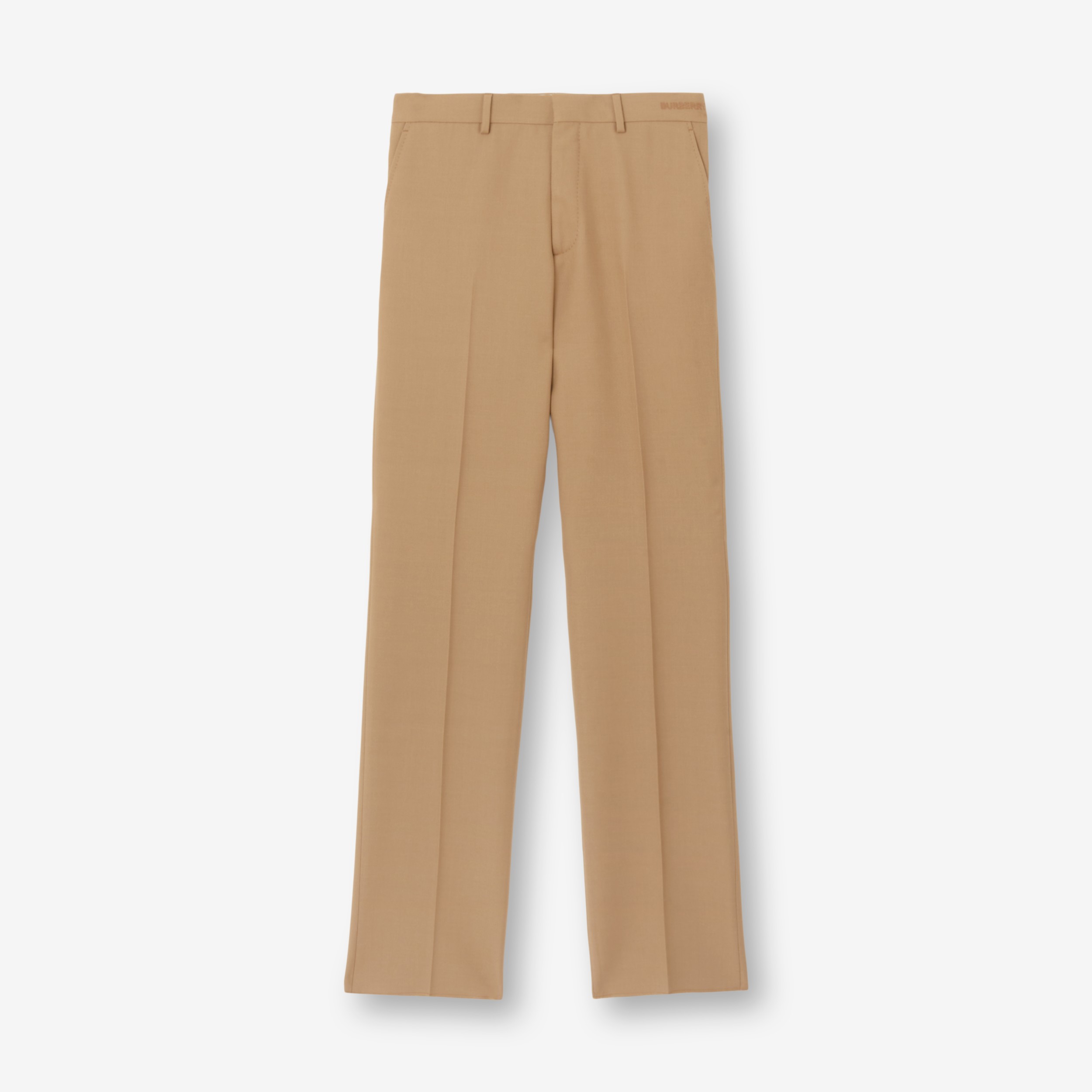 Classic Fit Wool Silk Tailored Trousers in Camel - Men | Burberry® Official
