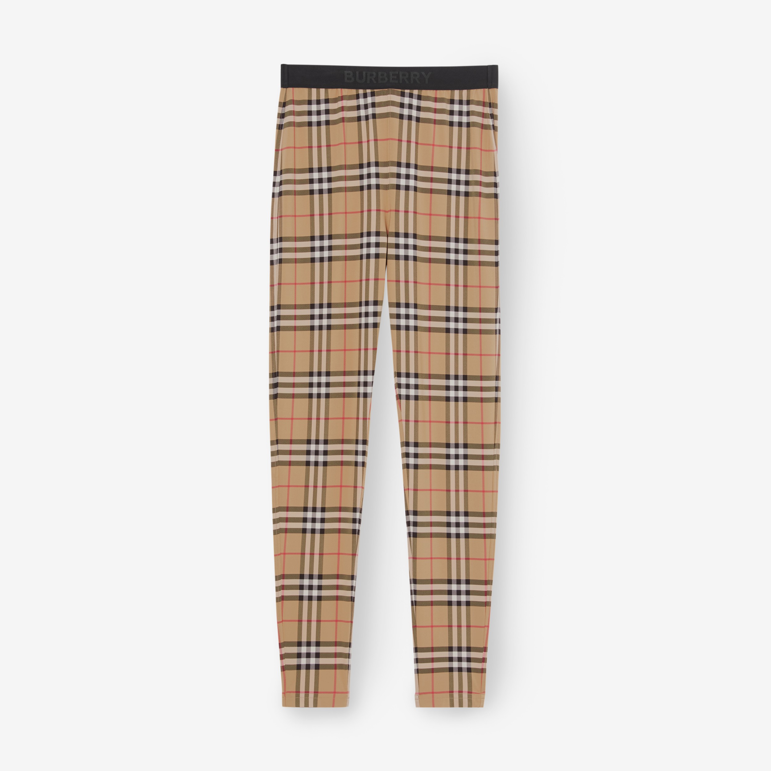 Leggings a cuadros Vintage Checks con detalle de logotipo (Beige) - Mujer |  Burberry® oficial