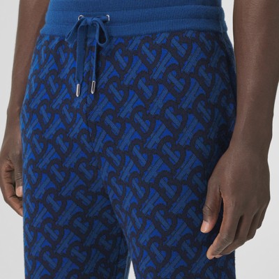 モノグラム ウール ジャカード ジョギングパンツ (ロイヤルブルー) - メンズ | Burberry®公式サイト