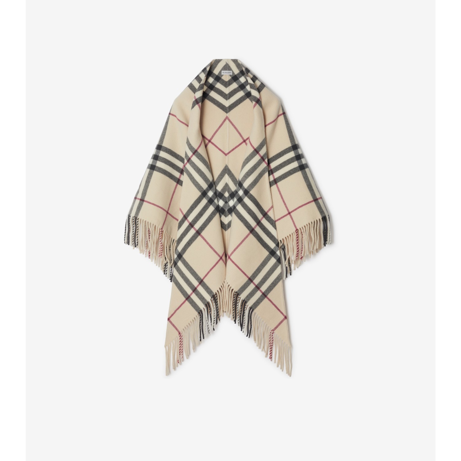 チェック ウールケープ (ストーン) | Burberry®公式サイト