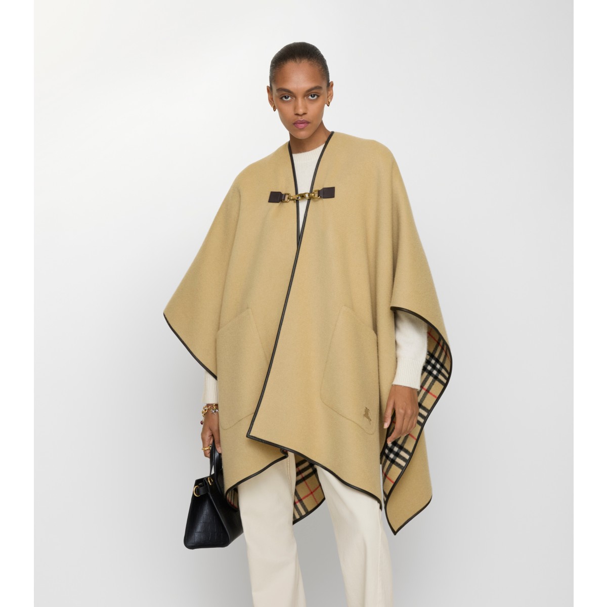  Check Cashmere Cape