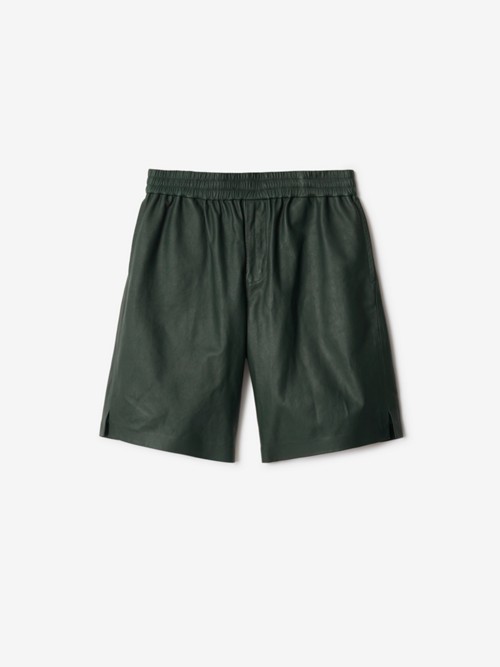 Burberry Leather Shorts In Green