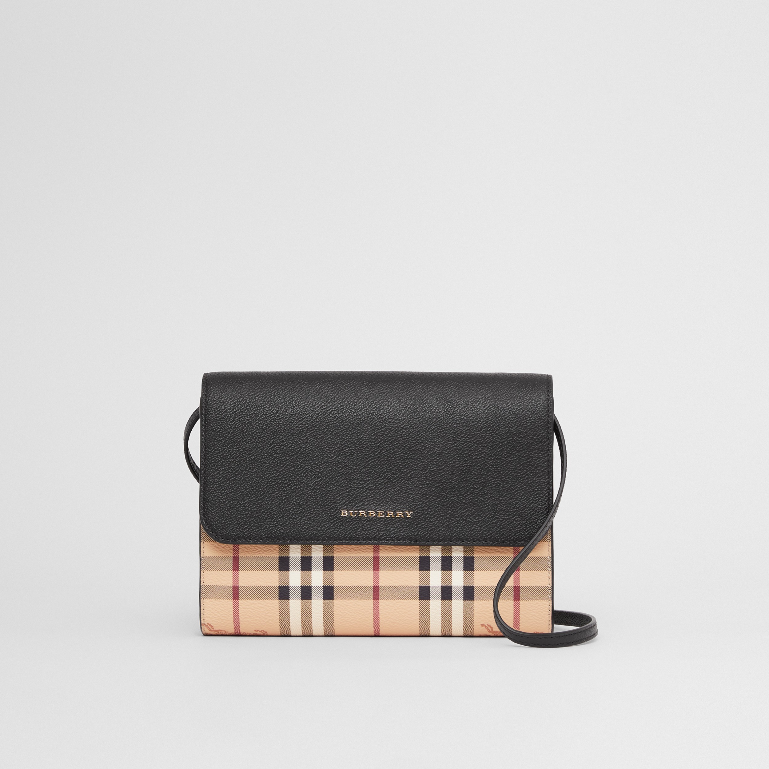 Sygdom anker elite Check E-canvas and Leather Crossbody Bag in Black - Women | Burberry United  Kingdom