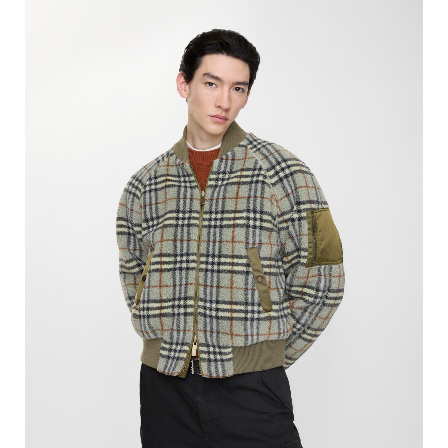 Reversible Nylon Bomber Jacket in Tent green - Men | Burberry® Official