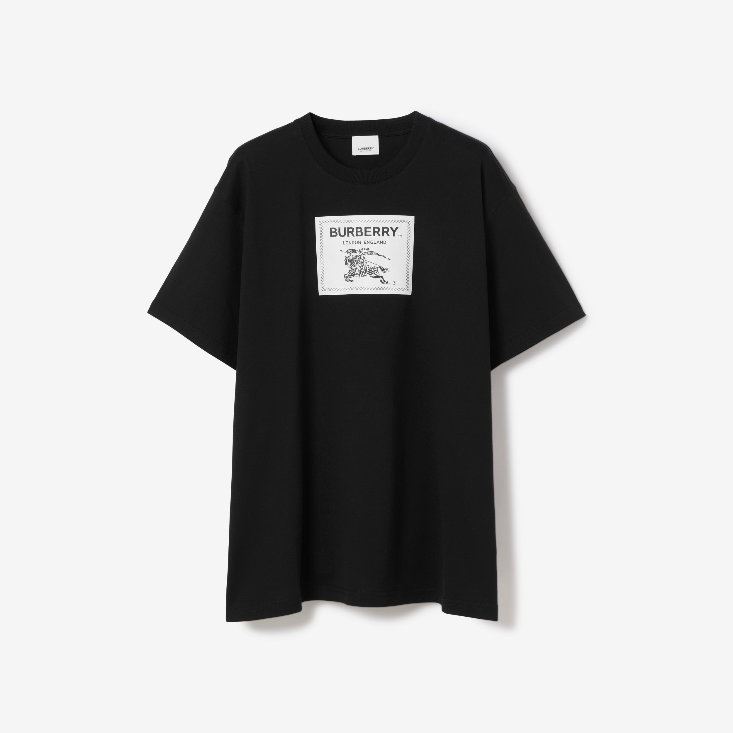 EKDアップリケ コットン オーバーサイズTシャツ (ブラック) - メンズ | Burberry®公式サイト - 1