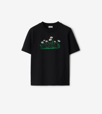 【関税込み】Burberry ブラック Daisy Logo コットン Tシャツ 26872563_56512374_1000.jpg