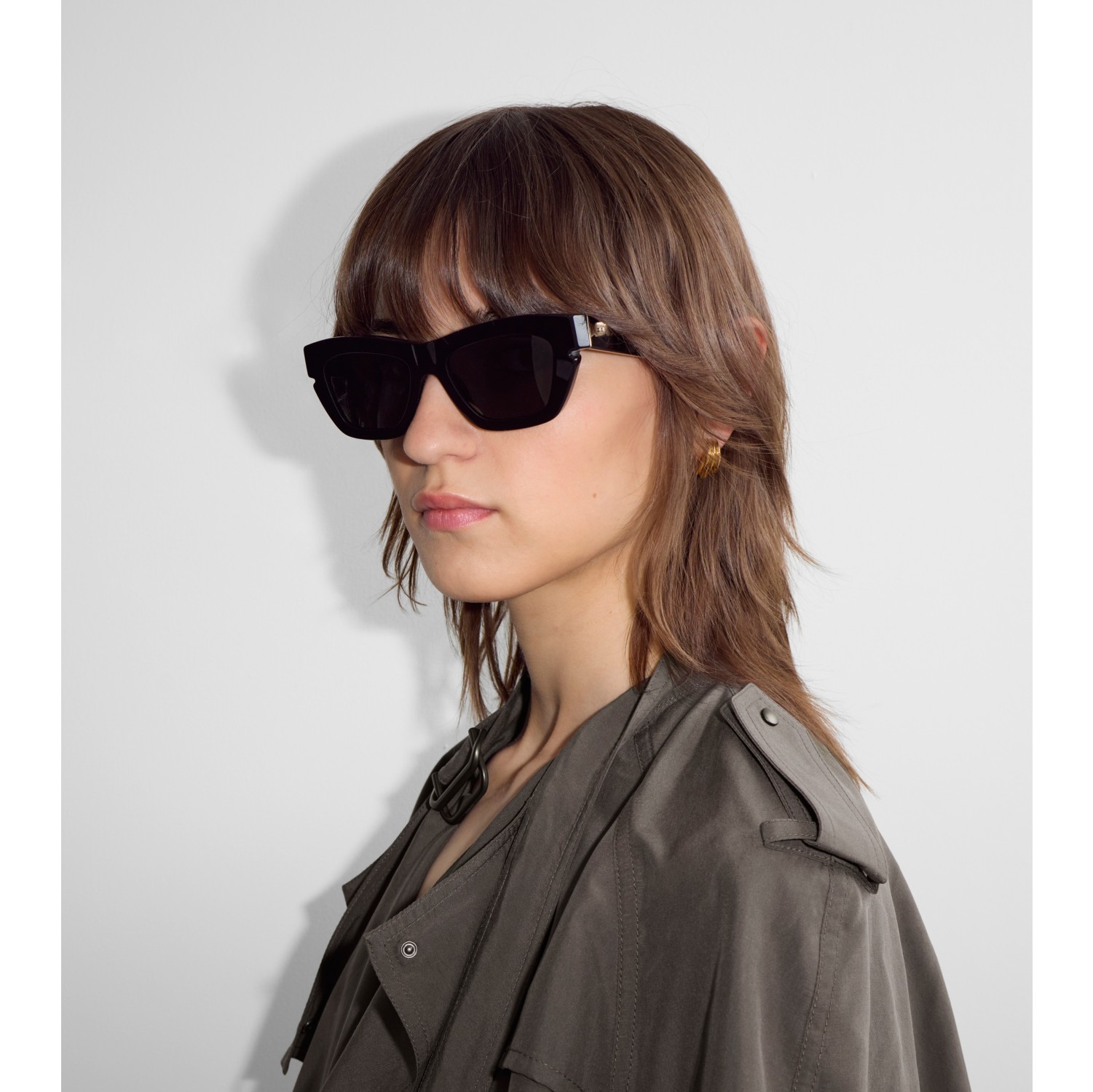 Lunettes de soleil œil-de-chat Check incrusté​