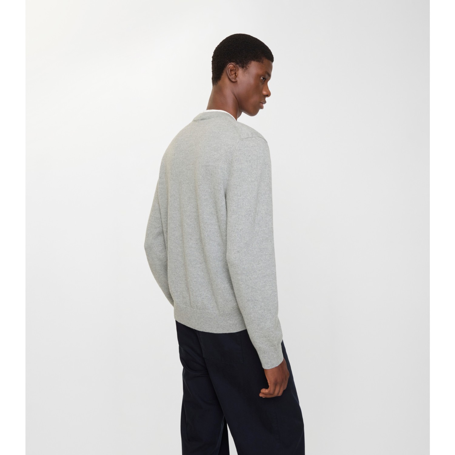 Wool Sweater in Mid grey melange - Men | Burberry® Official