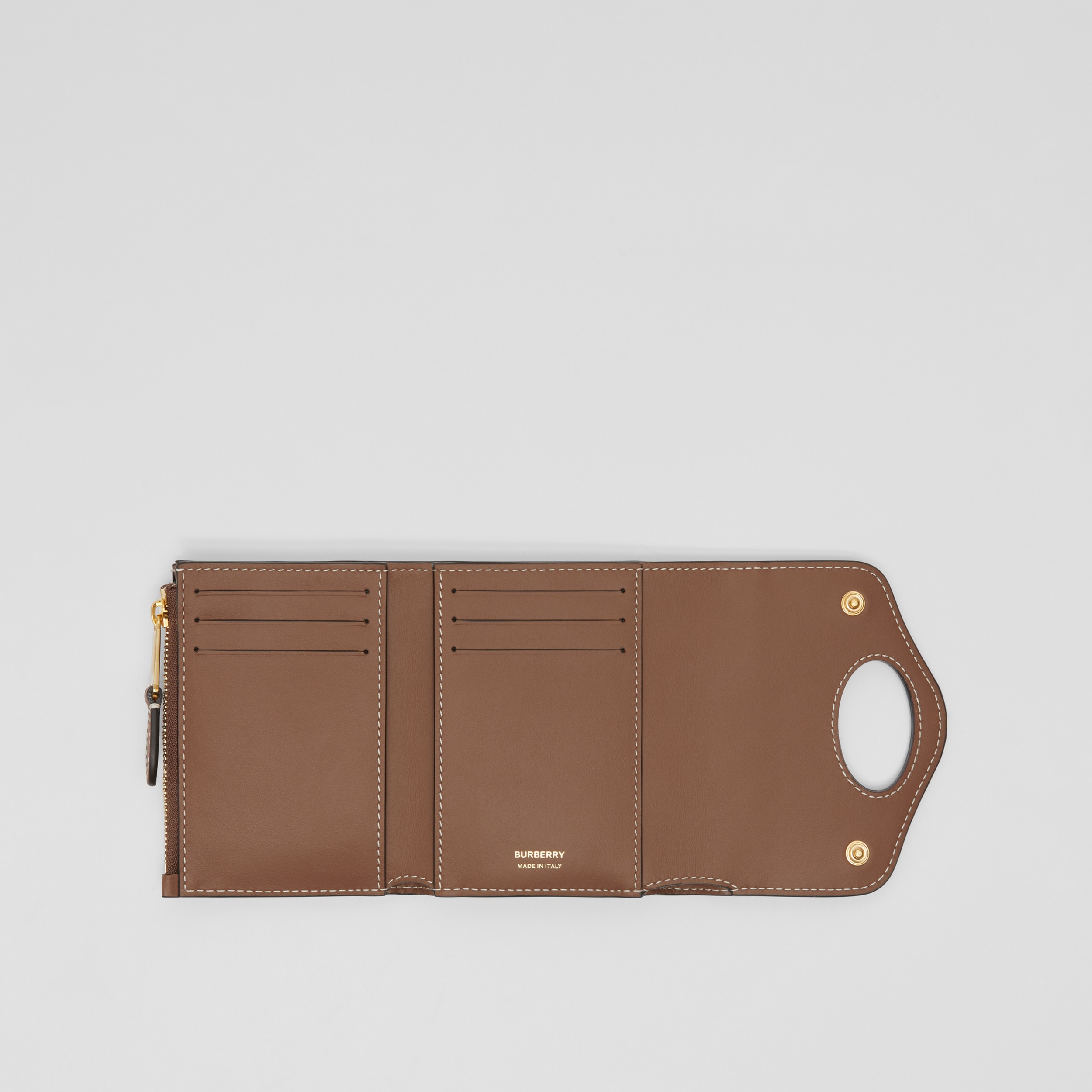 Leather Pocket Wallet in Malt Brown - Women | Burberry® Official - 3