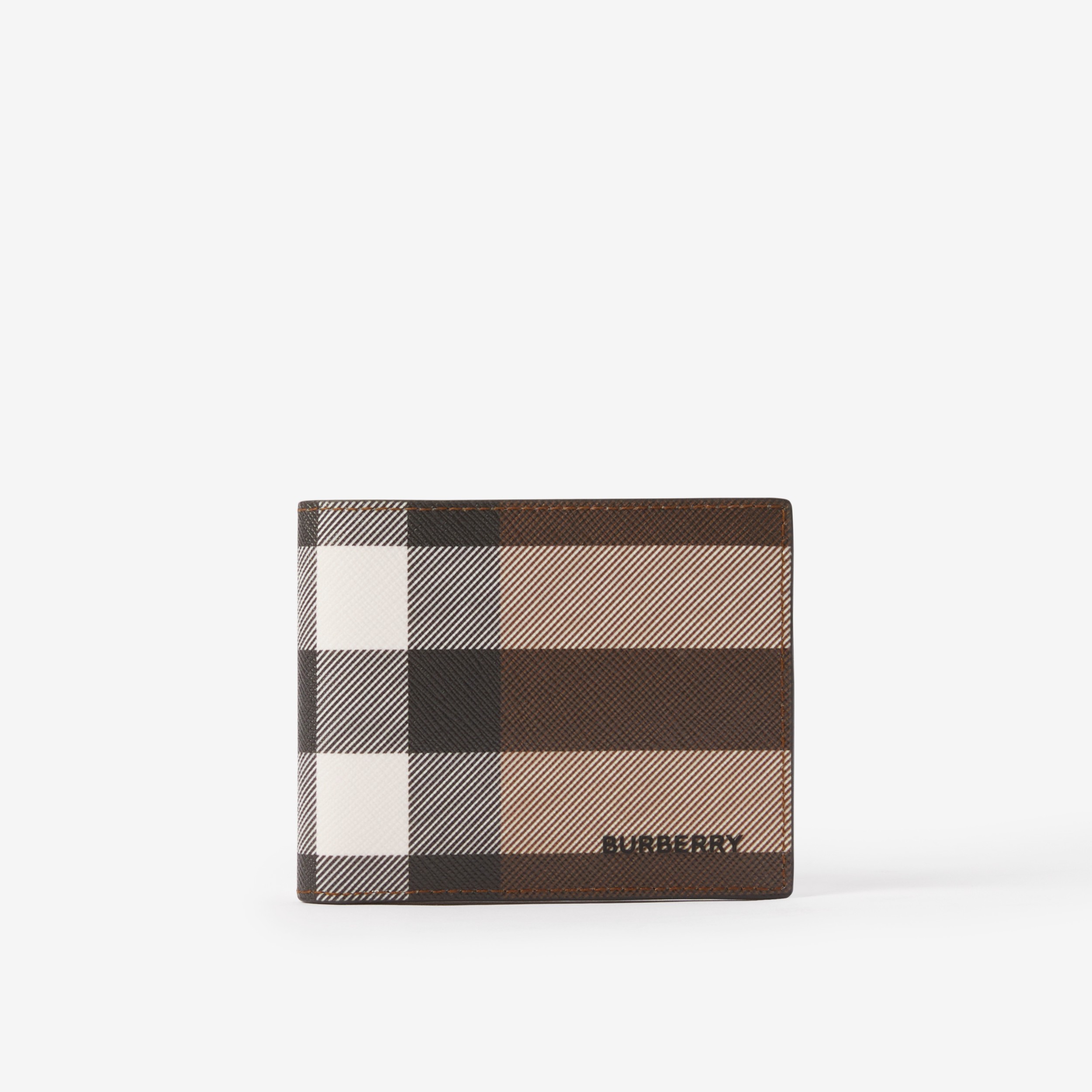 エグザジェレイティッドチェック スリム バイフォールドウォレット (ダークバーチブラウン) - メンズ | Burberry®公式サイト