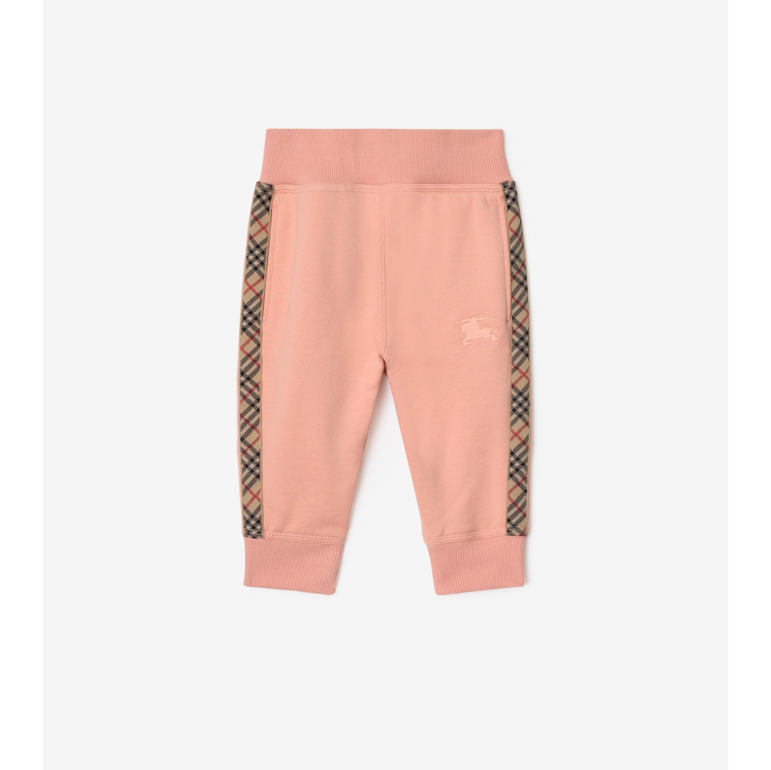 Check Trim Cotton Jogging Pants