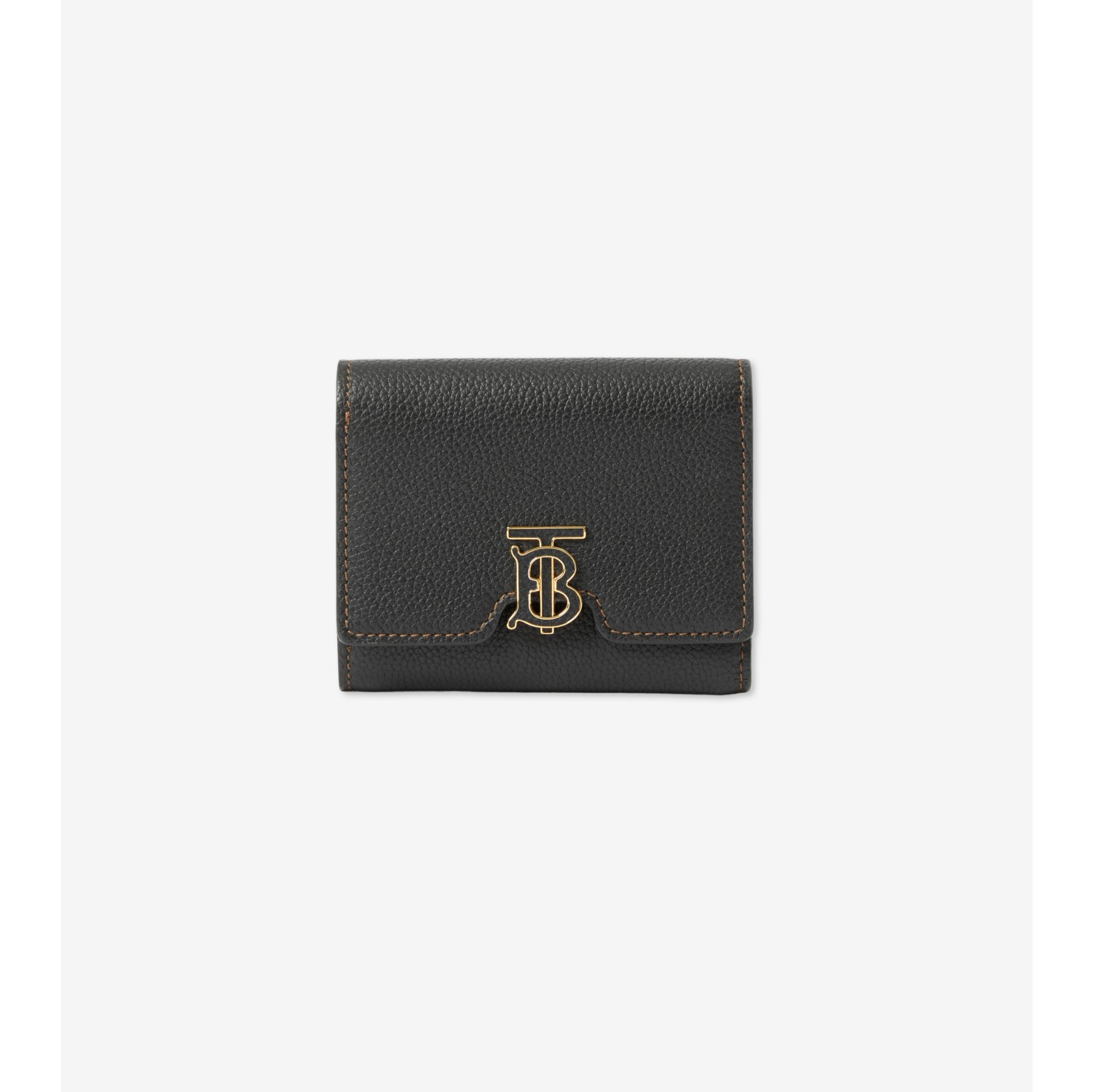 TB Compact Wallet in Black Women Leather Burberry Official