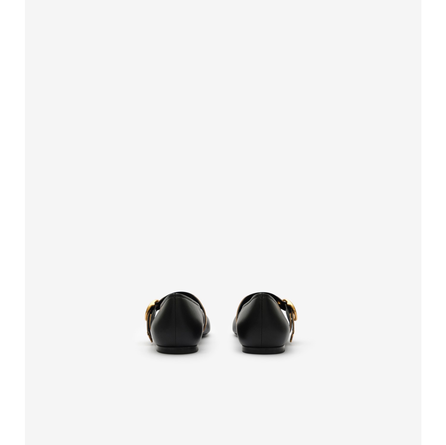 Check Strap Leather Robin Ballerinas in Black - Women | Burberry® Official