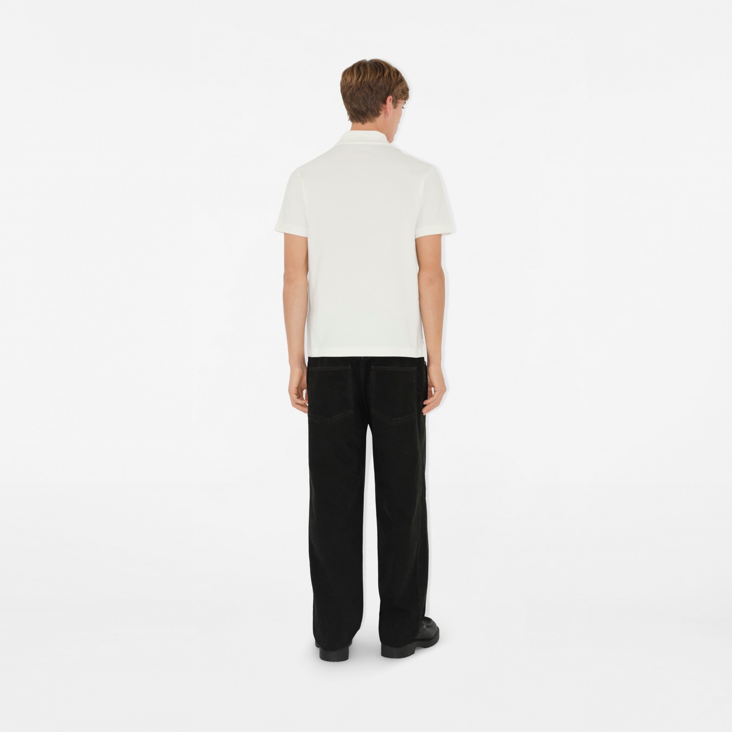 Cotton Polo Shirt in Chalk - Men | Burberry® Official Cotton Polo Shirt in Chalk - Men | Burberry® Official