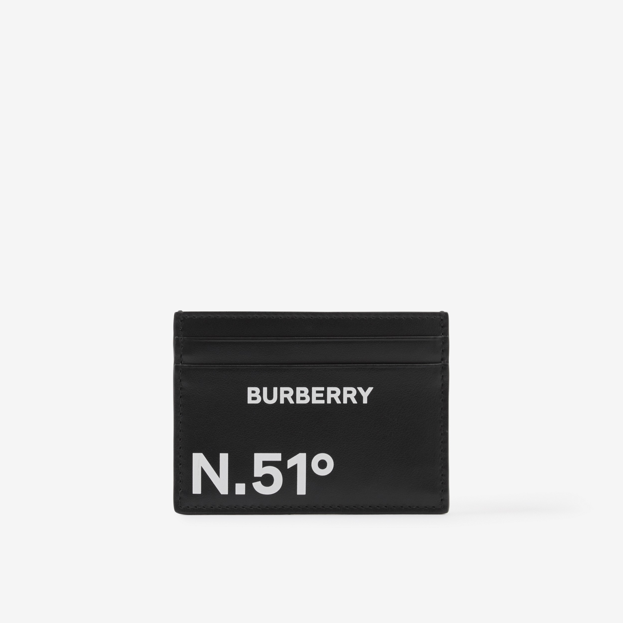 Kartenetui aus Leder mit Koordinatenschriftzug (Schwarz) - Herren | Burberry® - 1