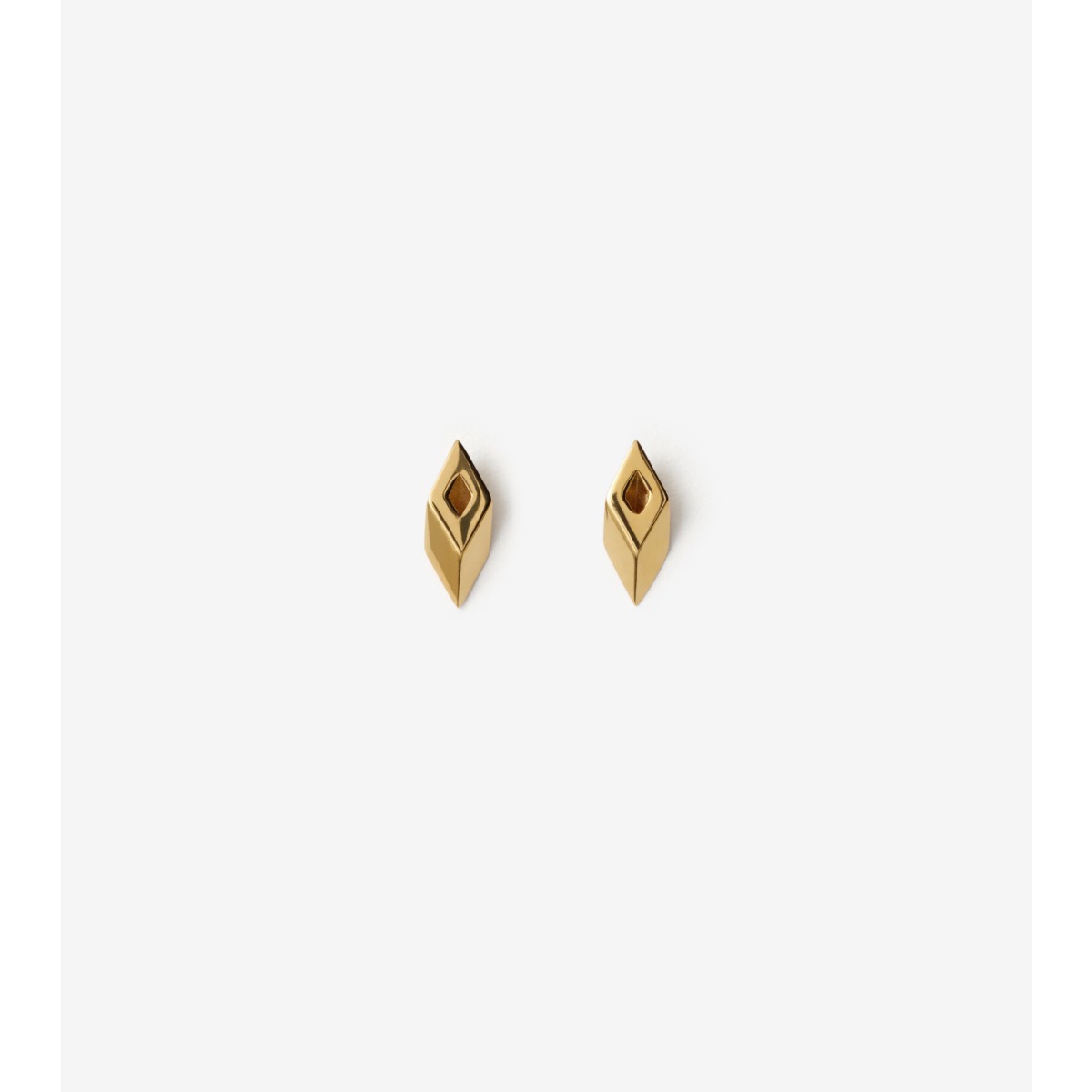 Burberry Hollow Silver Stud Earrings In Gold