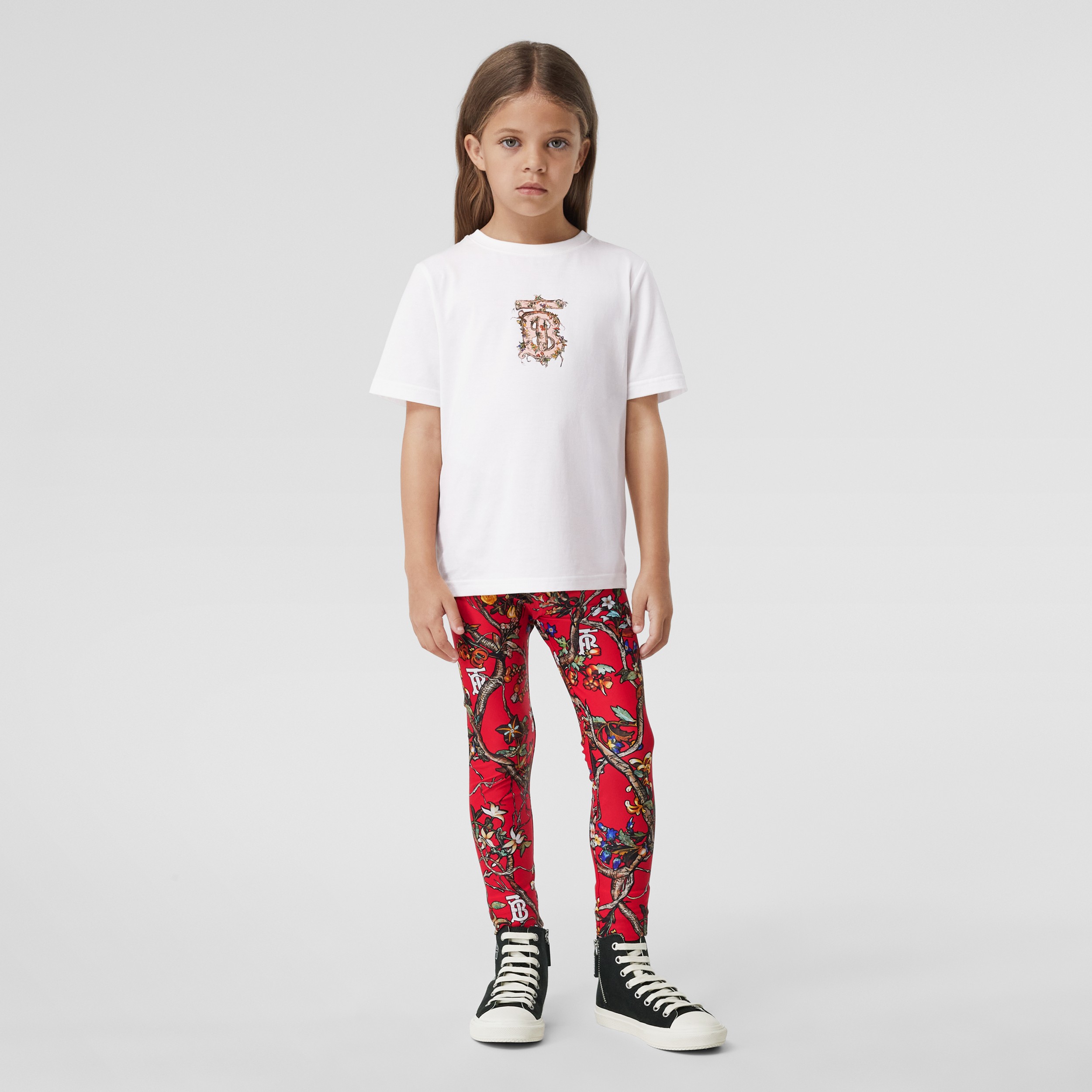Camiseta en algodón con motivo de monograma (Blanco) - Niños | Burberry® oficial - 3