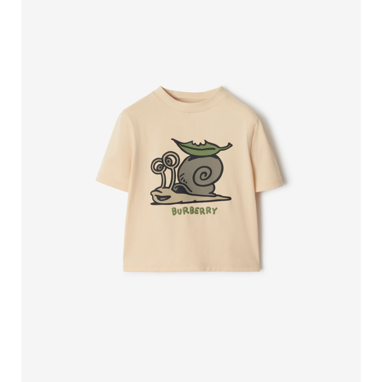 Camiseta de algodão com estampa de caracol