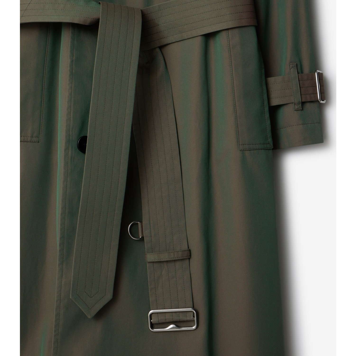 Langer Baumwoll-Trenchcoat