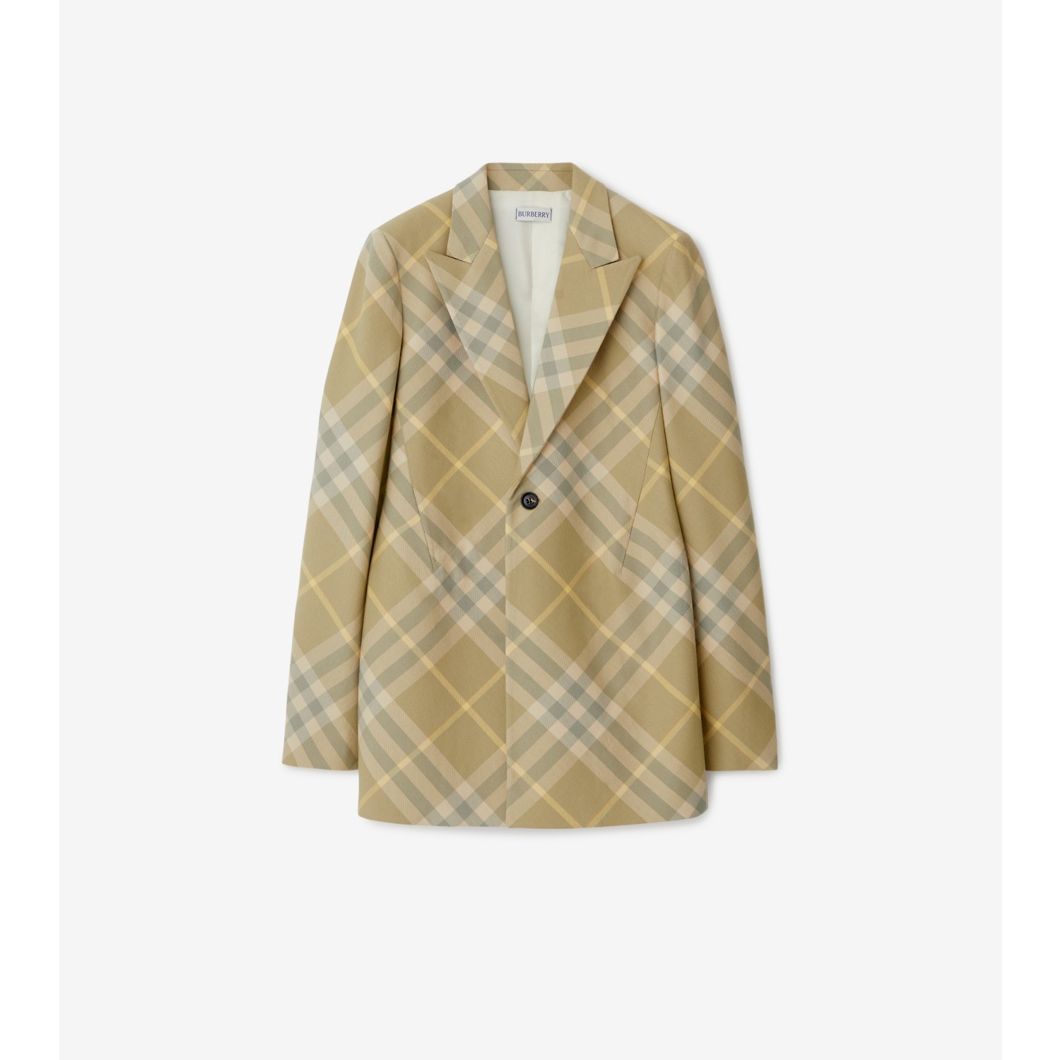 Chaqueta de vestir en lana Check Flax Mujer Burberry oficial