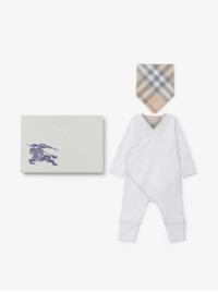 Cotton Two-piece Baby Gift Set in White