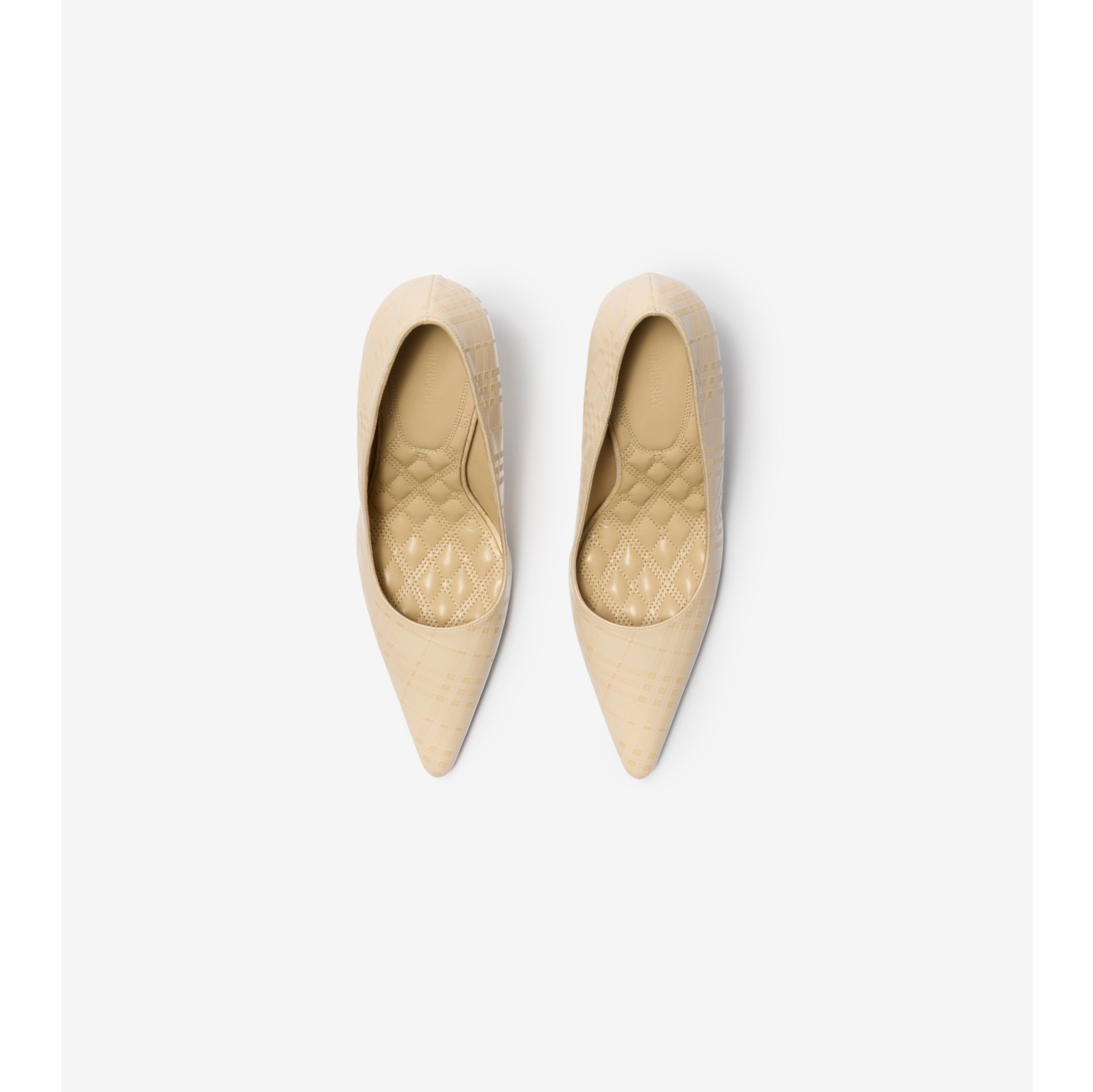 Check Leather Dame High Pumps