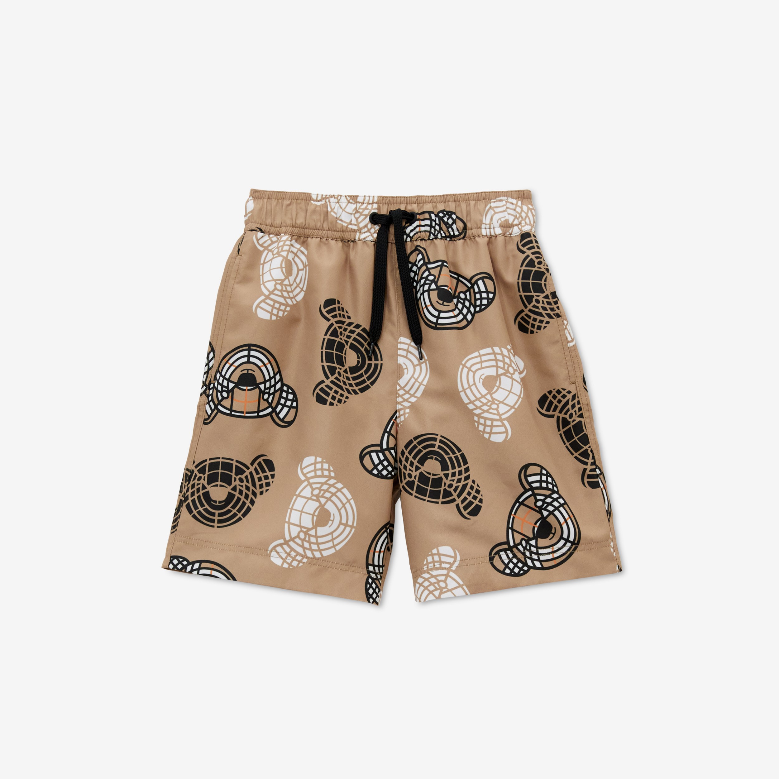 Thomas Bear Print Swim Shorts in Archive Beige | Burberry® Official - 1