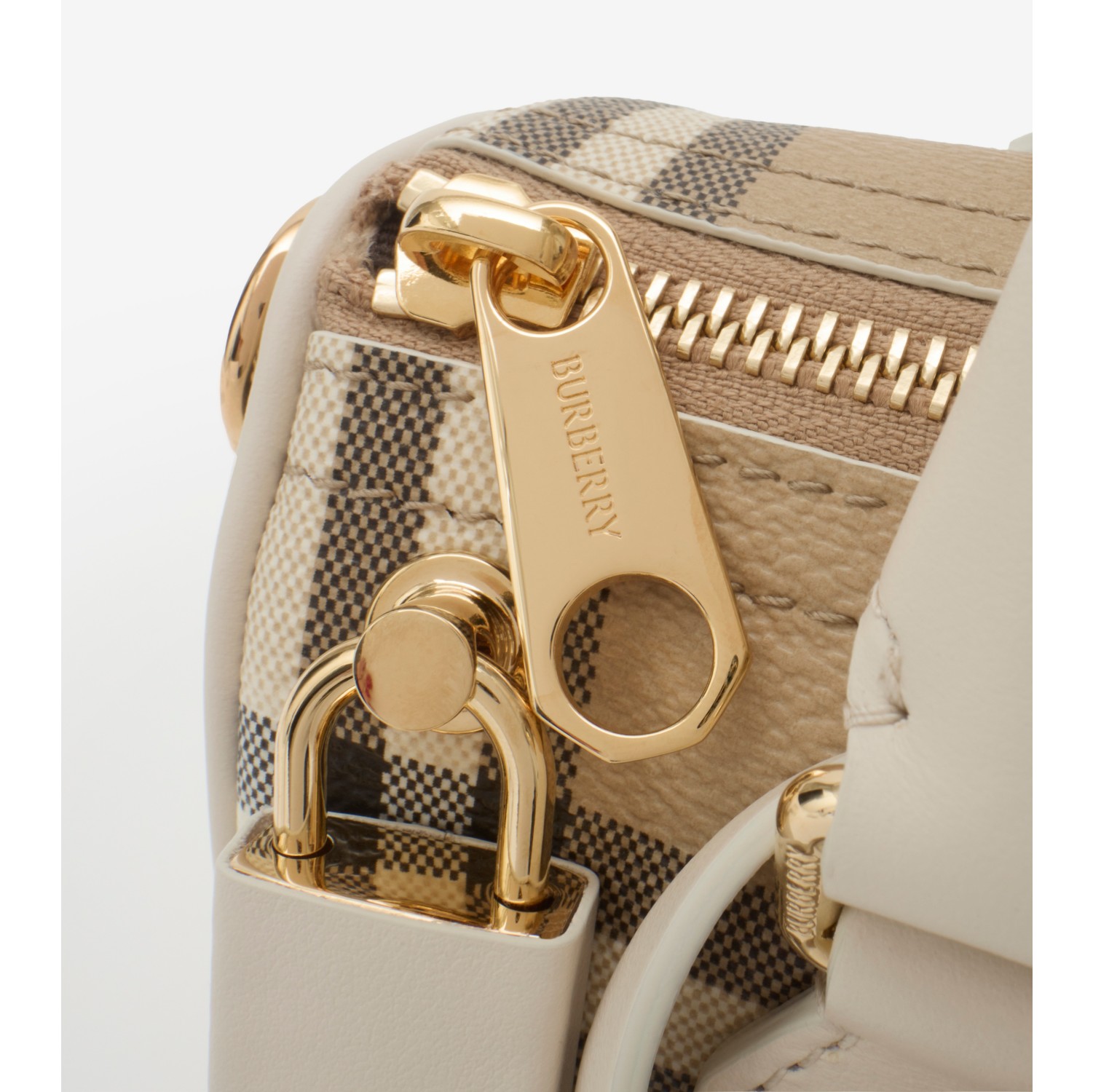 Mini Check Bowling Bag in Vintage check/soap beige - Women, Cotton, Technical | Burberry® Official