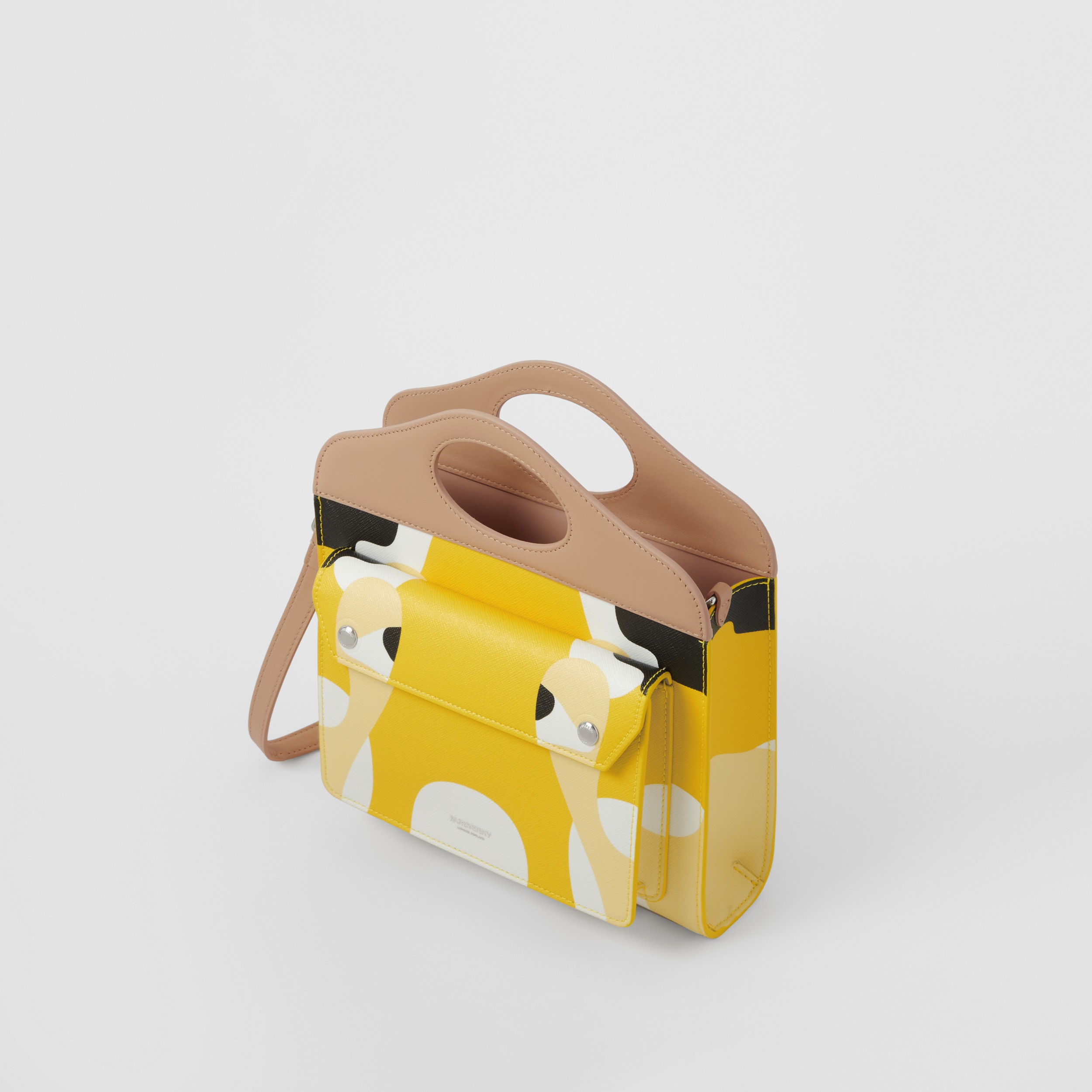 Mini Abstract Print Pocket Bag in Yellow - Women | Burberry® Official - 4