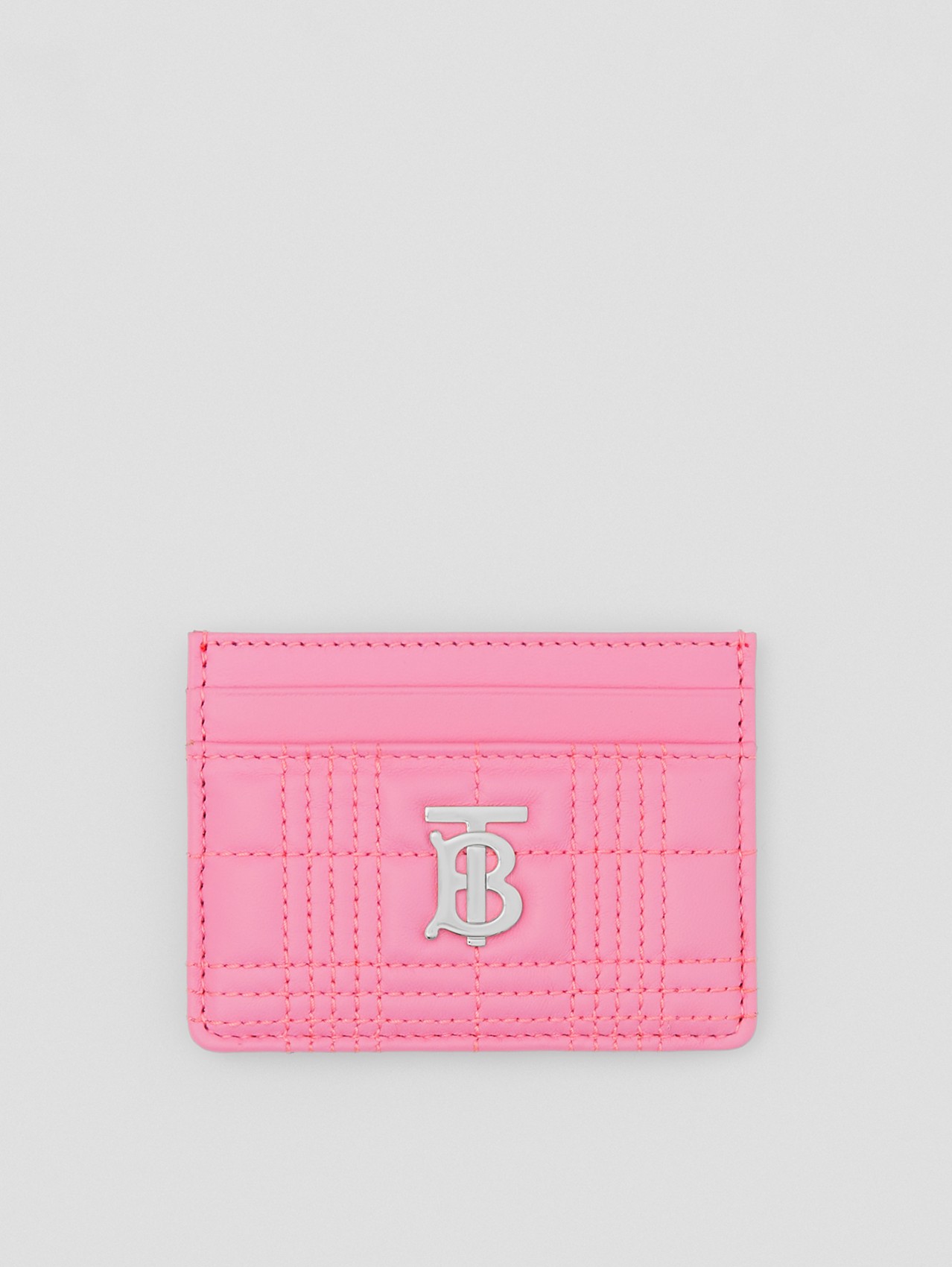 Quilted Lambskin Lola Card Case in Primrose Pink