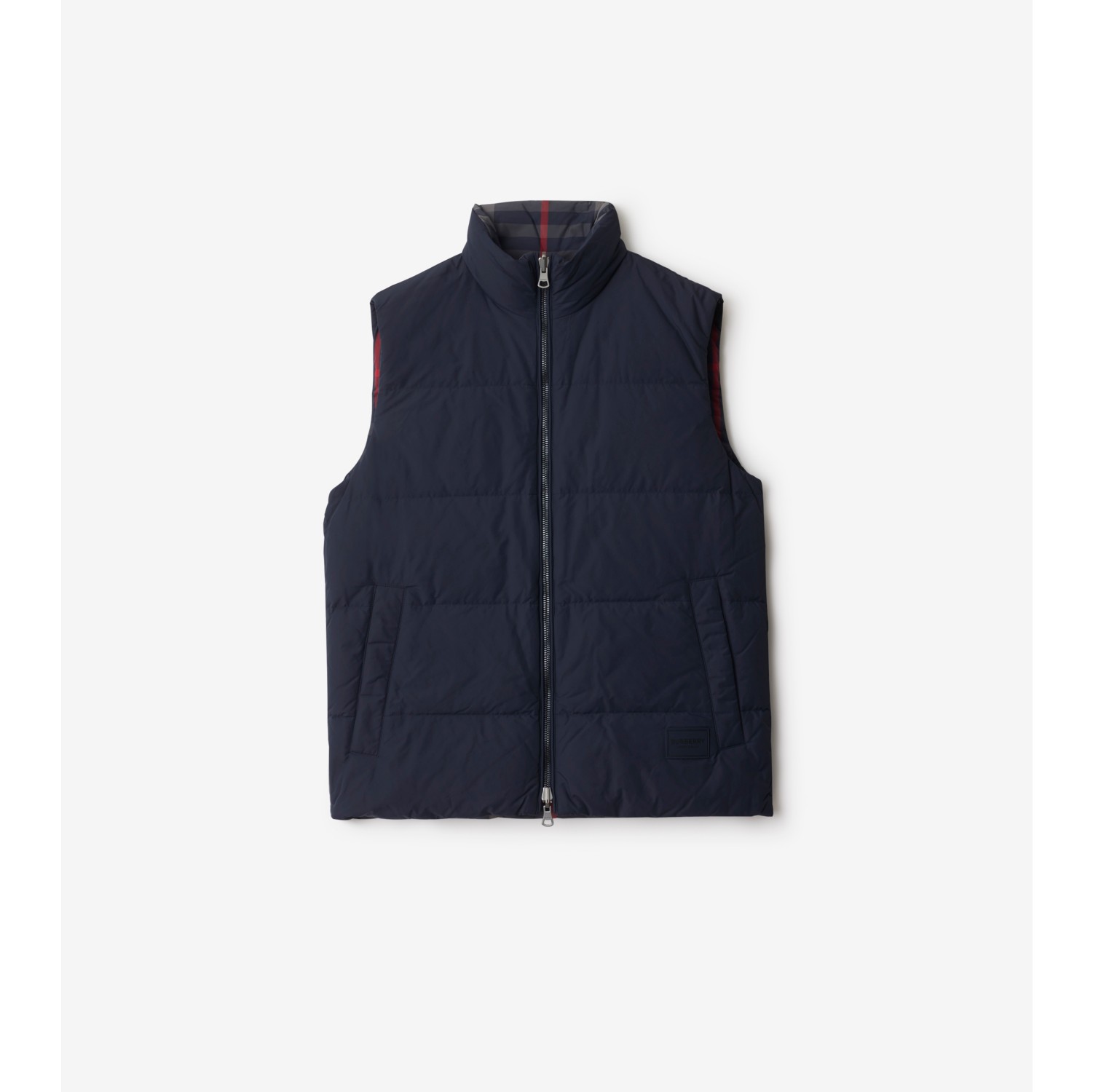 Doudoune sans manches réversible en nylon Check