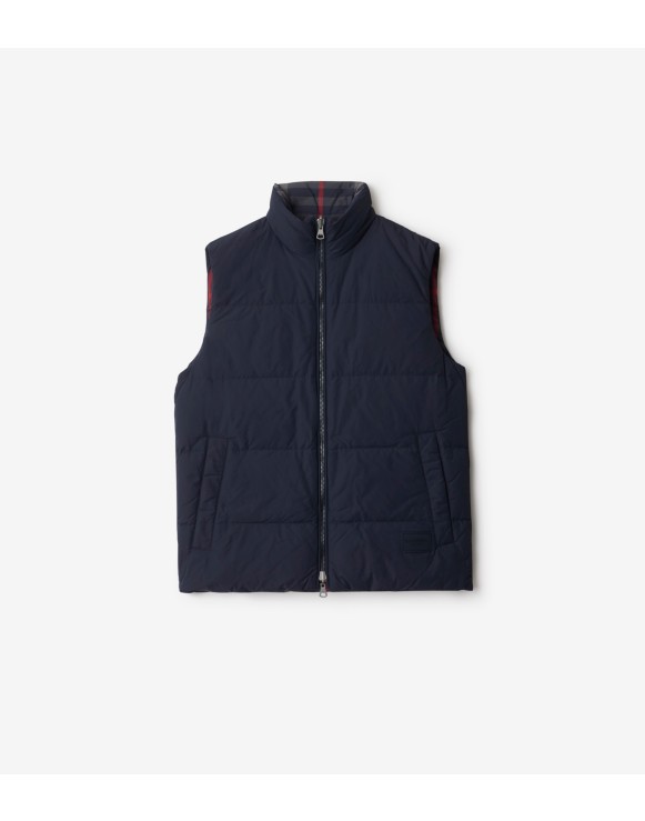 Doudoune sans manches réversible en nylon Check