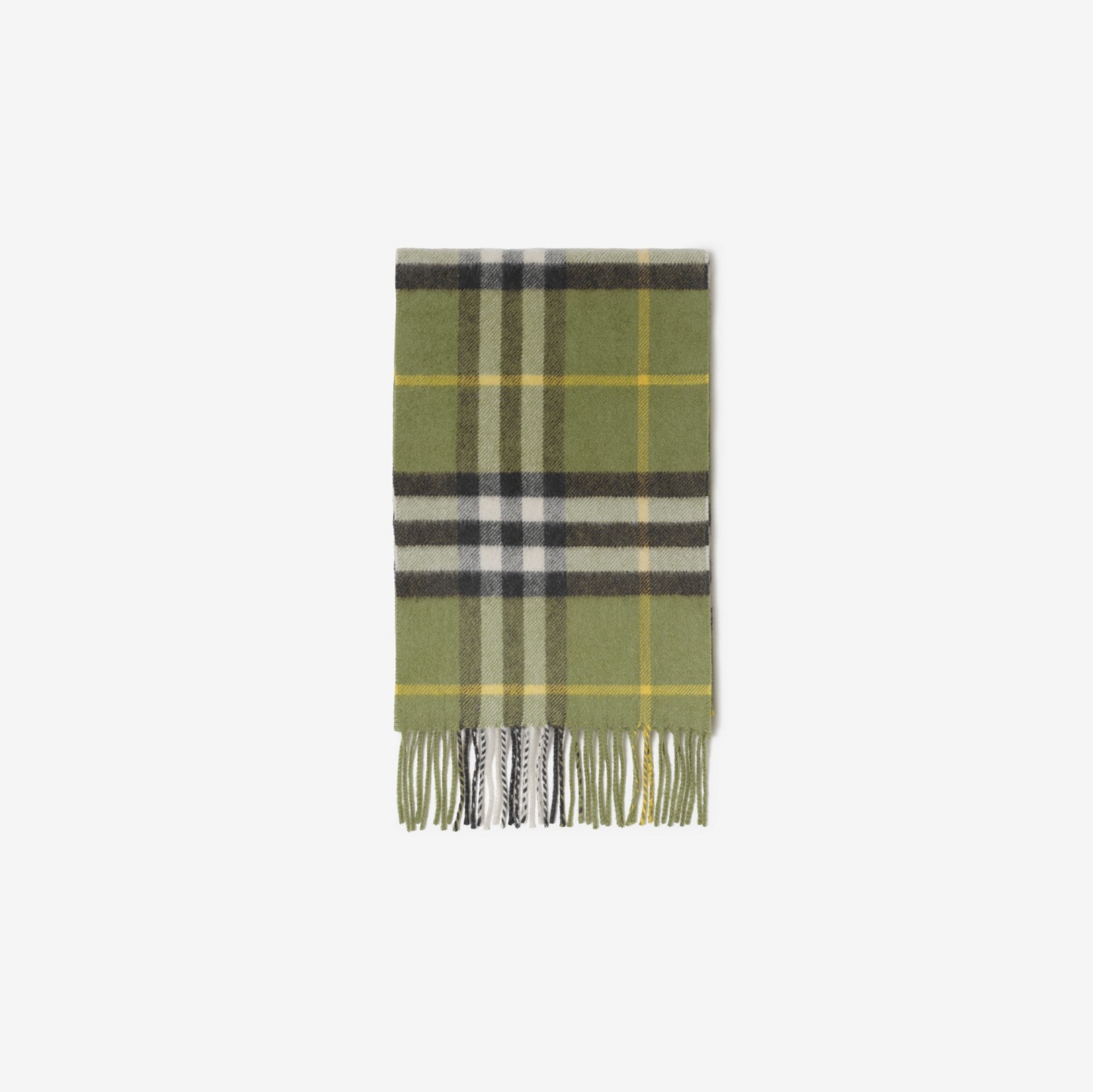 Check Cashmere Scarf in Khaki Green - Children | Burberry® Official