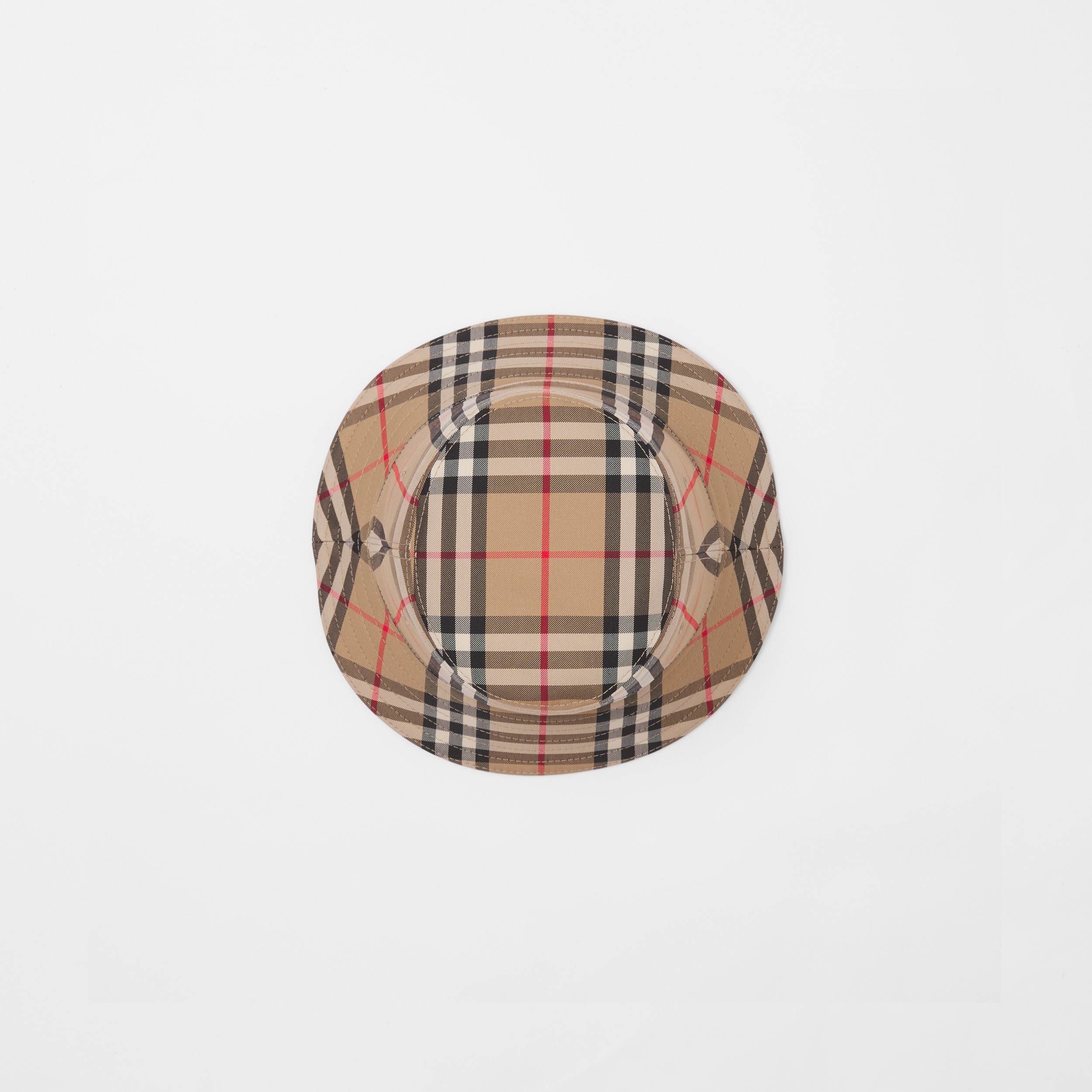 Chapéu Bucket de sarja em Vintage Check (Bege Clássico) - Crianças | Burberry® oficial - 3