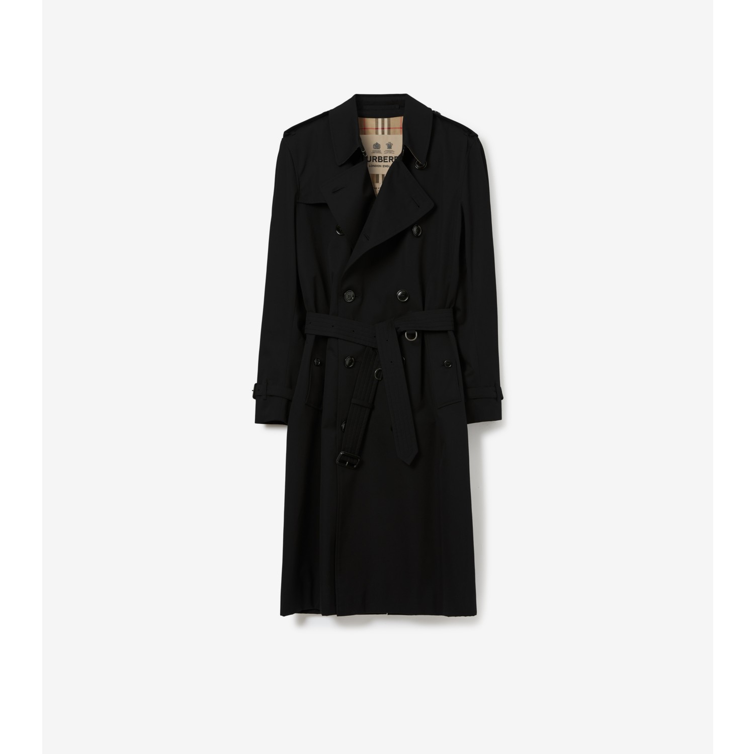 Long Kensington Heritage Trench Coat in Black - Men | Burberry® Official