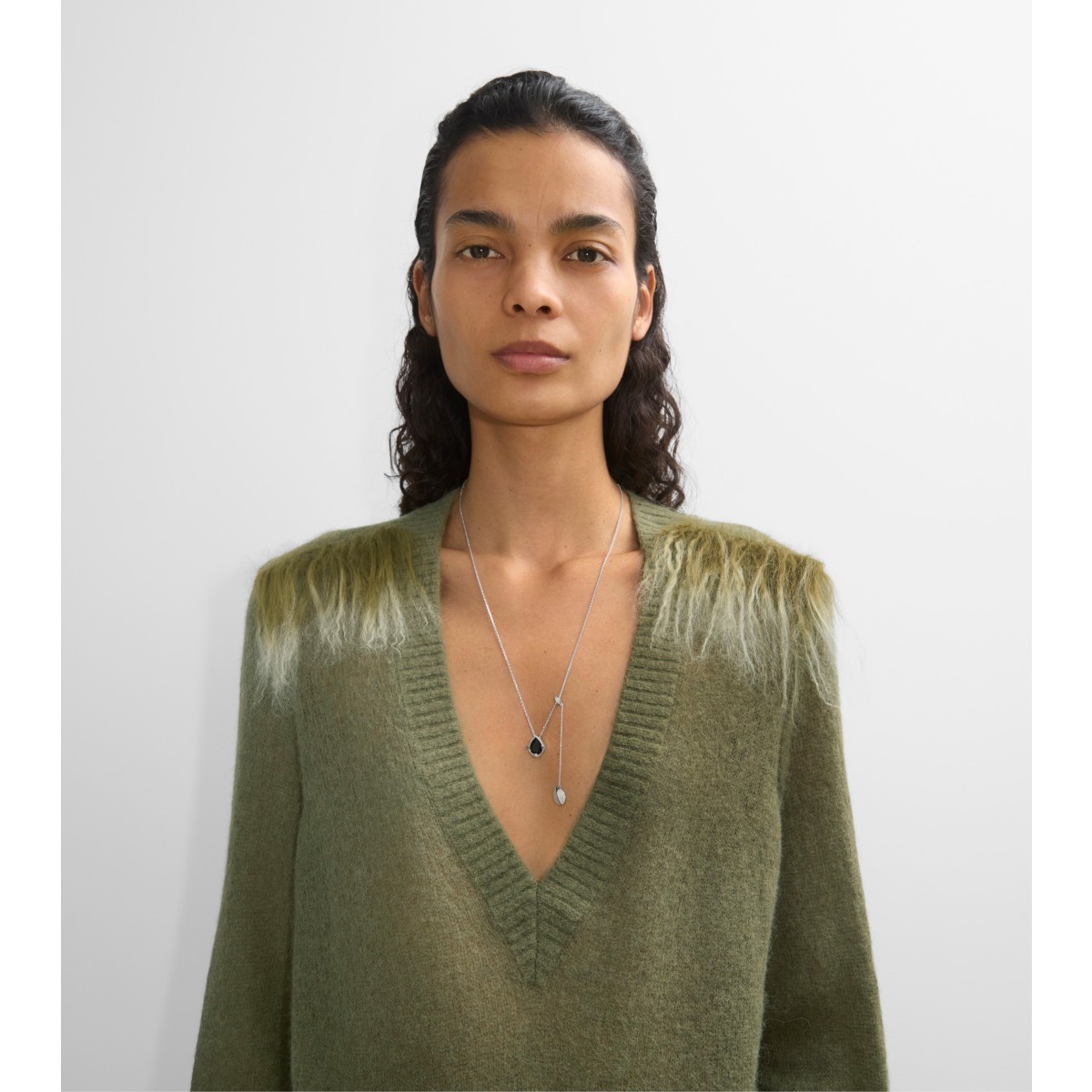  Onyx Shield Pendant Necklace