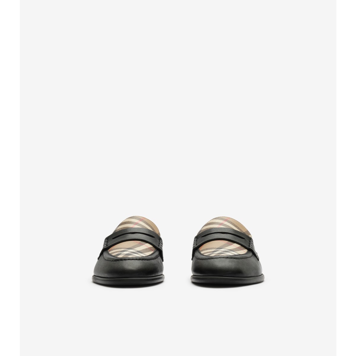  Check and Leather Opal Loafers