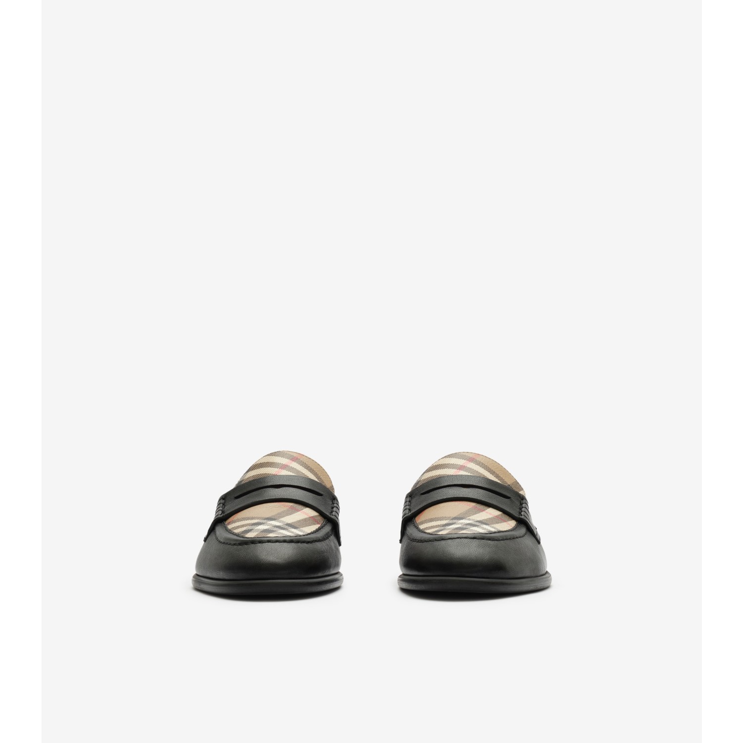 Check and Leather Opal Loafers