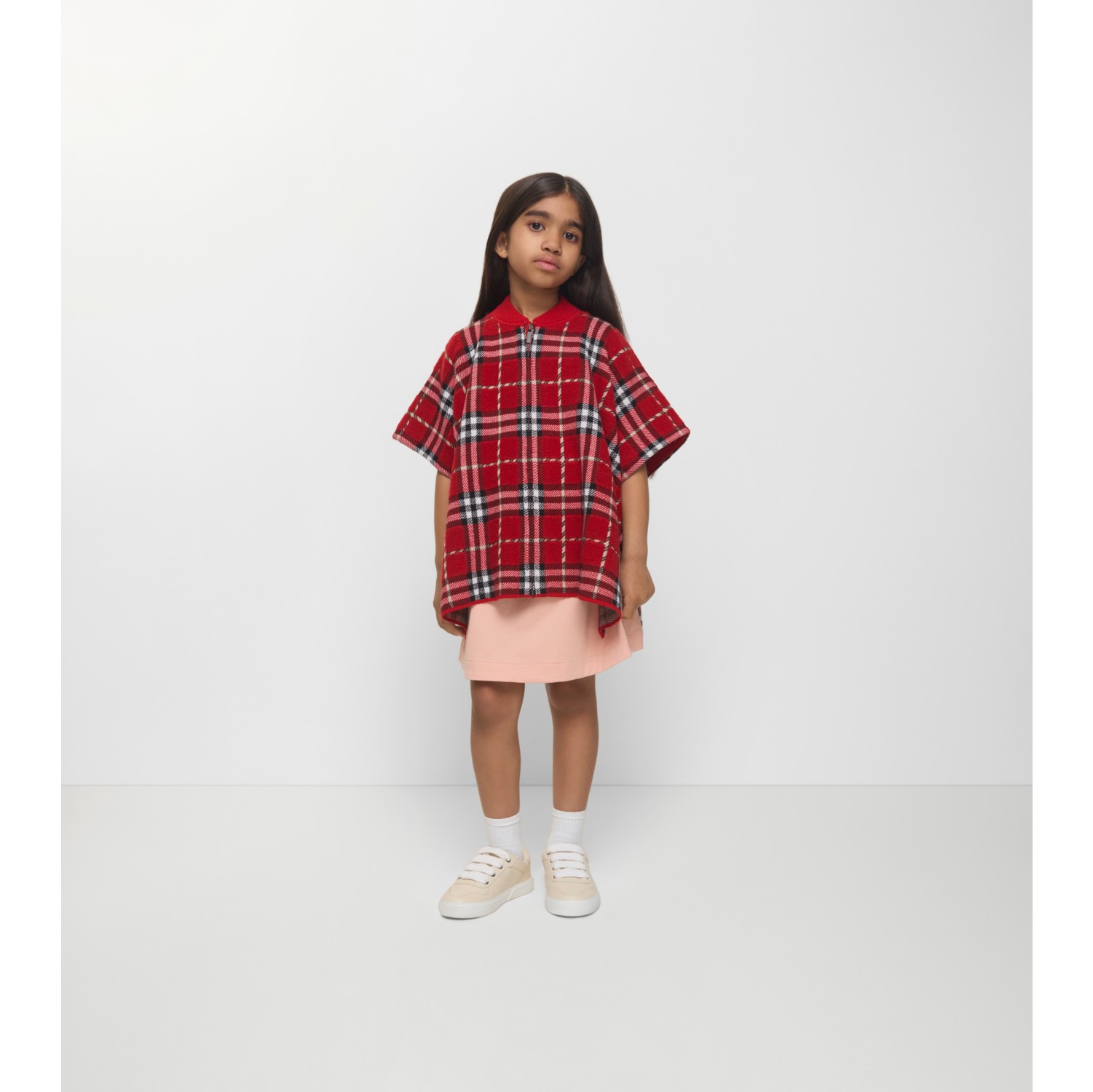 Check Wool Cape