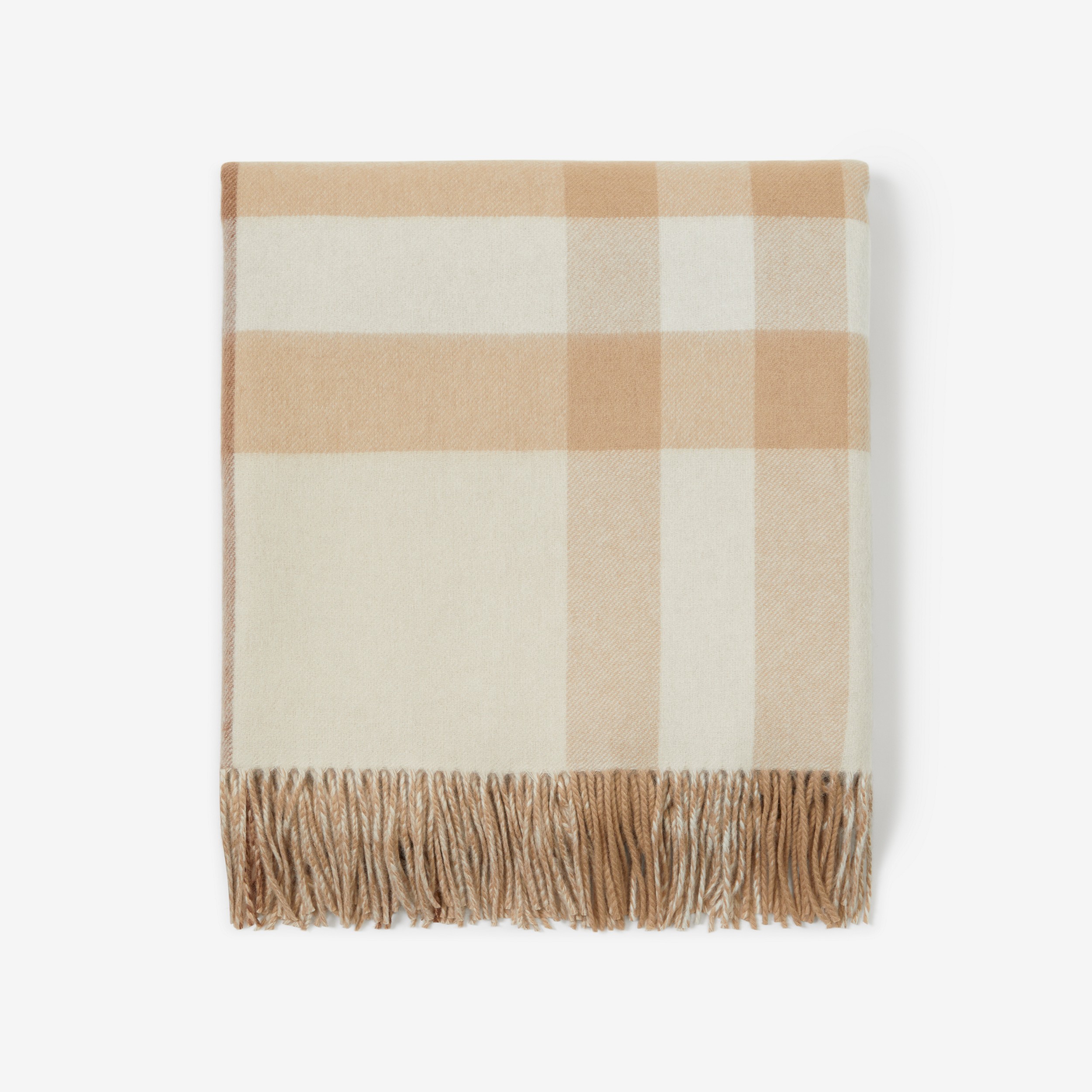 Exaggerated Check Cashmere Blanket in Soft Fawn | Burberry® Official - 4