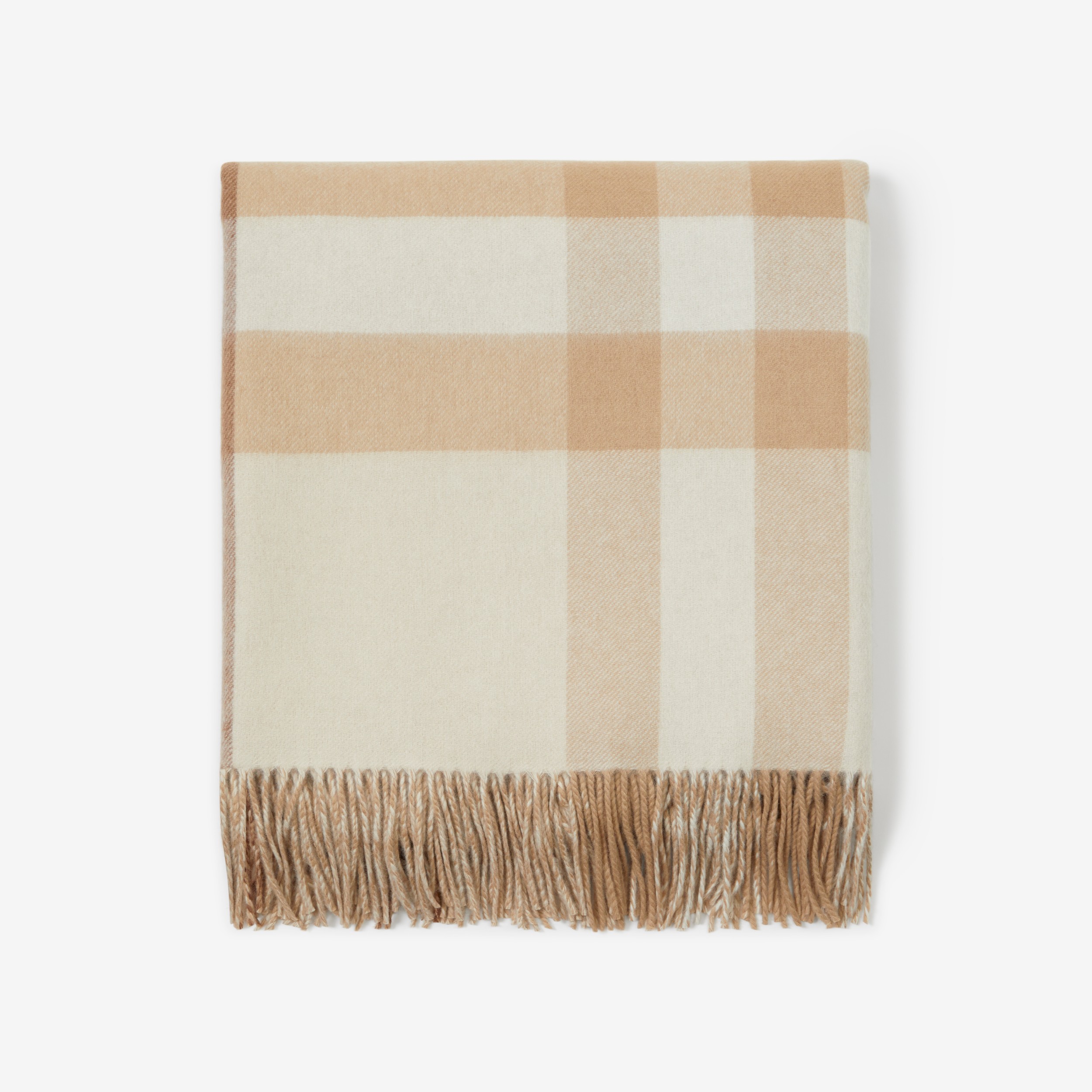 Exaggerated Check Cashmere Blanket in Soft Fawn | Burberry® Official