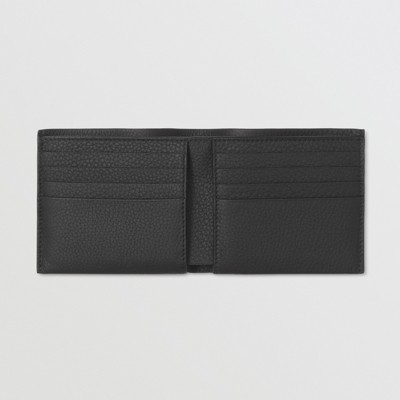 Grainy Leather Bifold Wallet In Black - Men | Burberry® Official