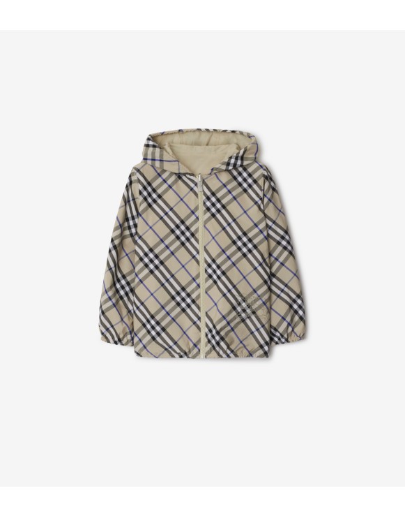 Reversible Check Cotton Blend Jacket