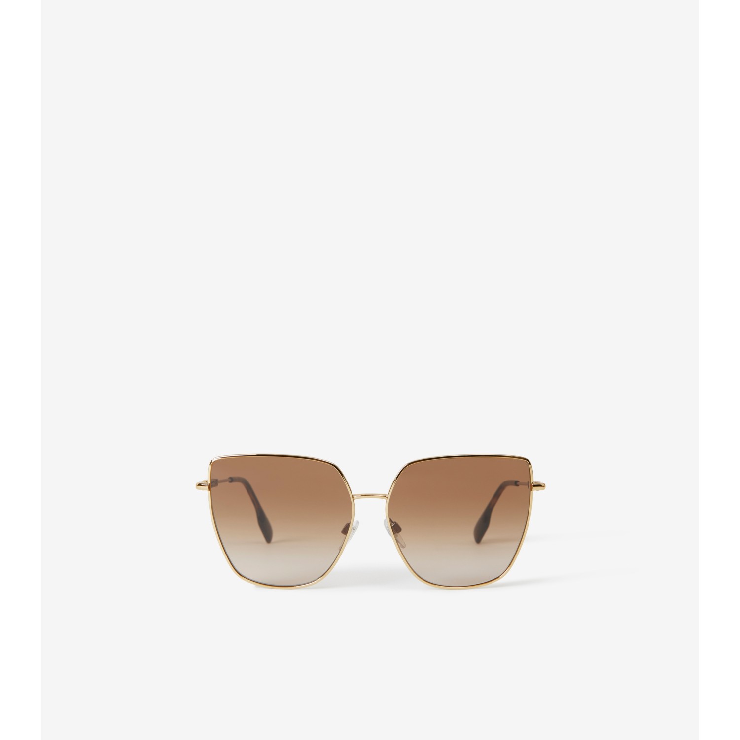 Oversized Cat-eye Frame Sunglasses in Light Gold/brown Black - Women
