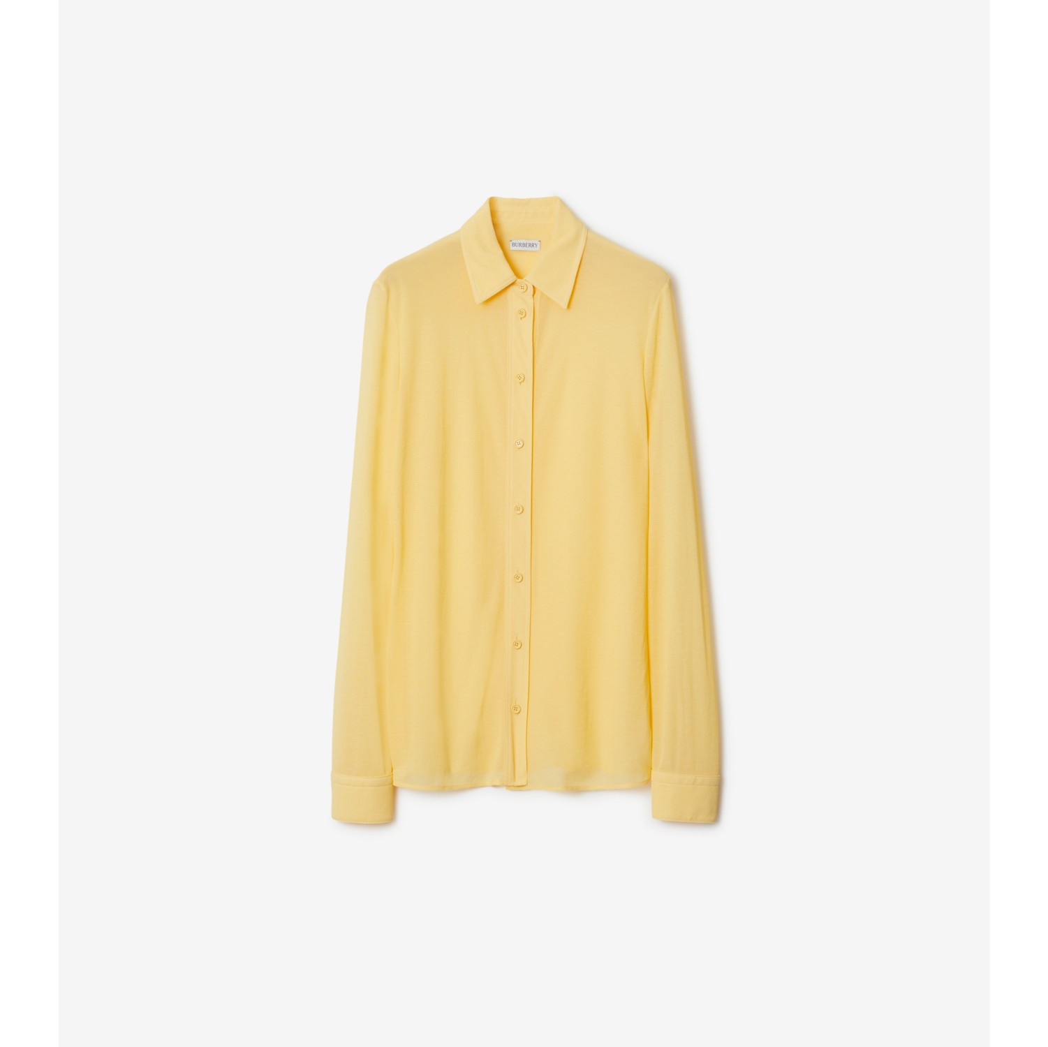 Crepe Jersey Shirt in Daffodil - Women, Nylon, Technical | Burberry® Official
