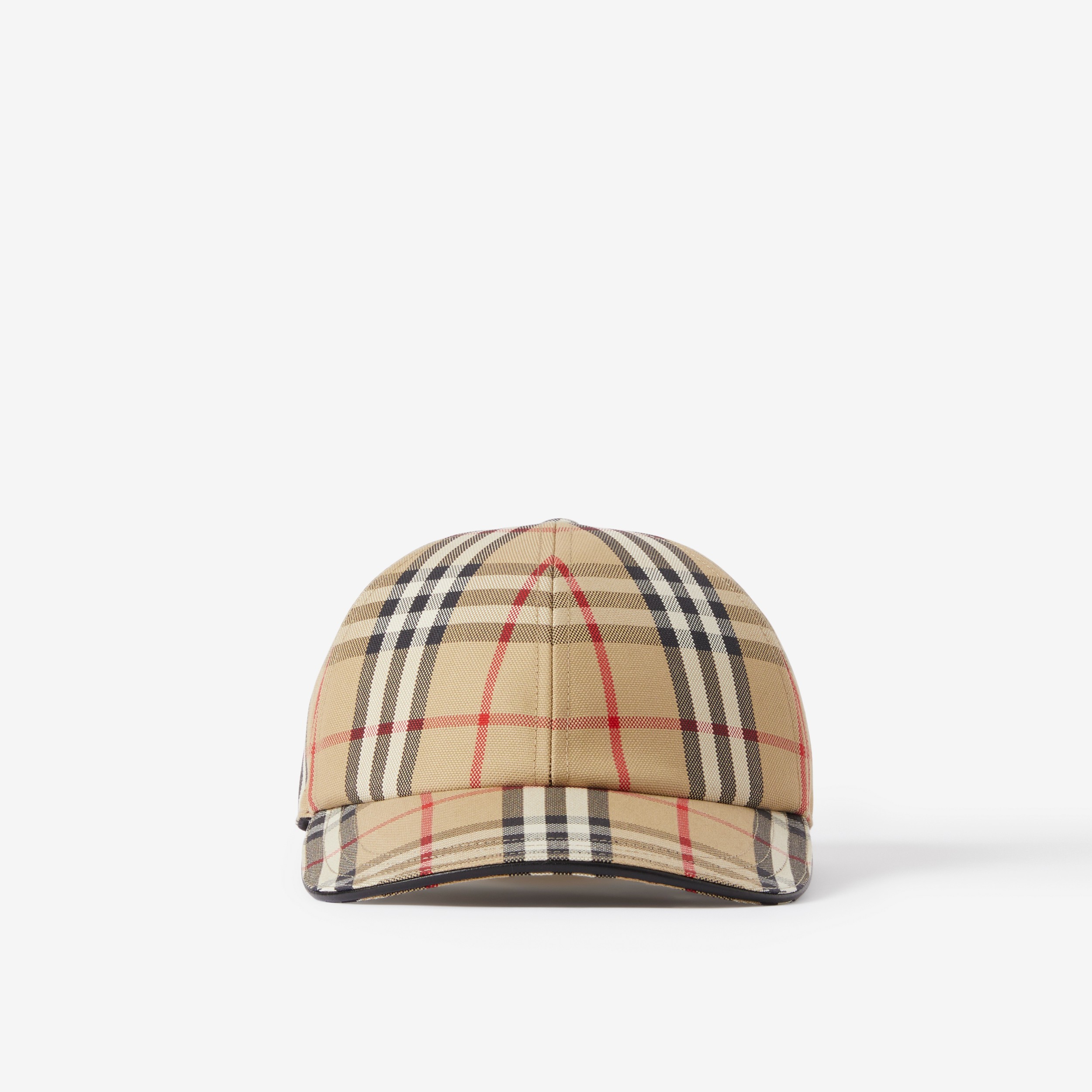 Gorra de béisbol en algodón Check (Beige Vintage) | Burberry® oficial - 1