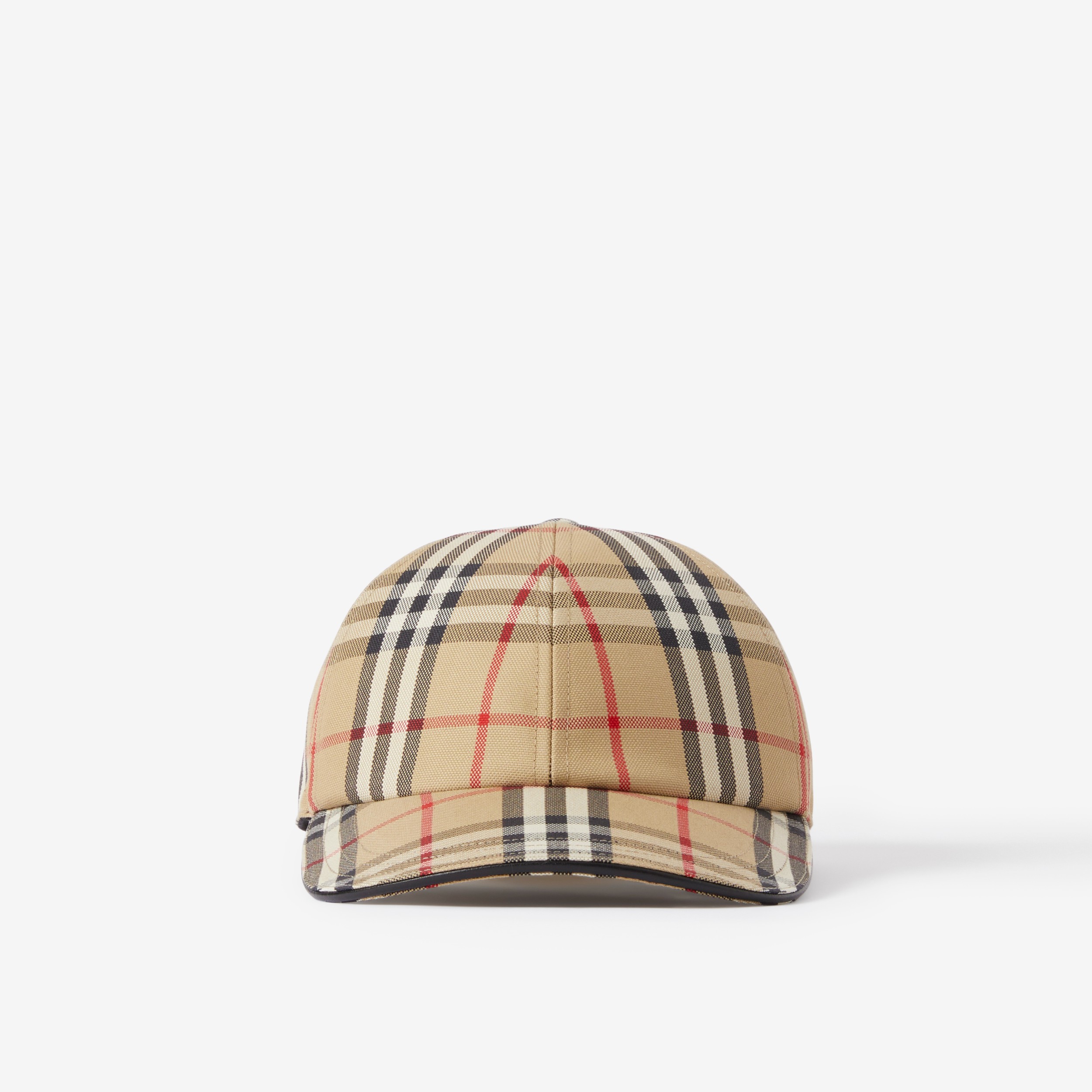 Gorra de béisbol en algodón Check (Beige Vintage) | Burberry® oficial