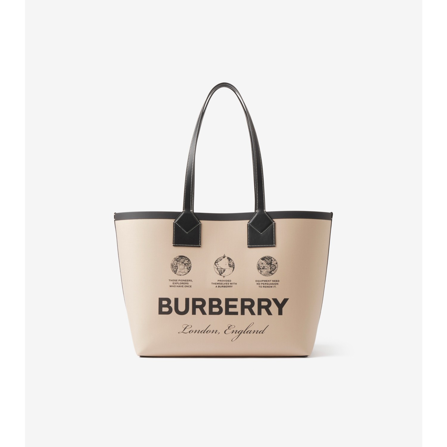Burberry black canvas & leather lined lrg tote shopper travel shoulder bag