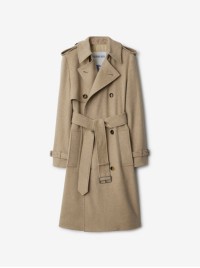 Cashmere Trench Coat in Flax