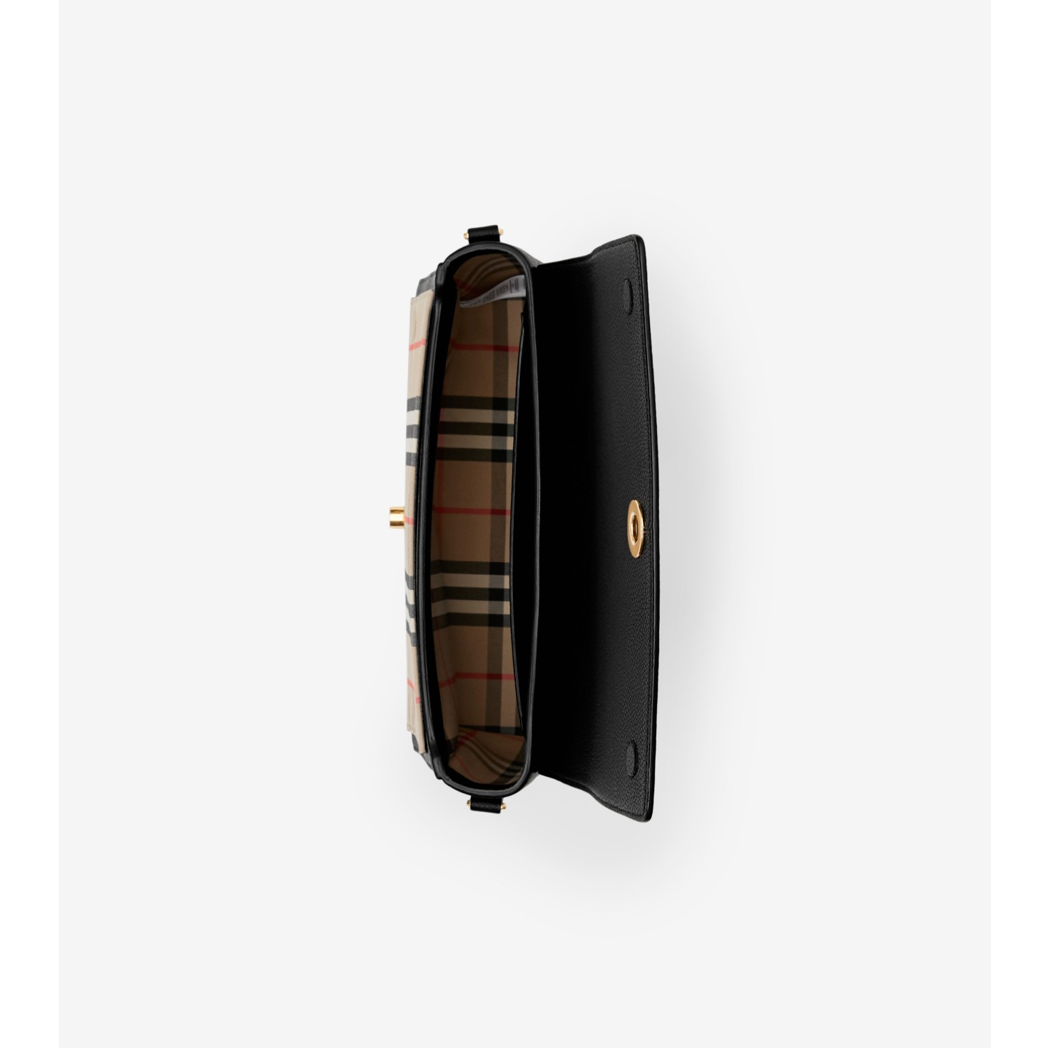 Burberry leather and vintage check note crossbody sale